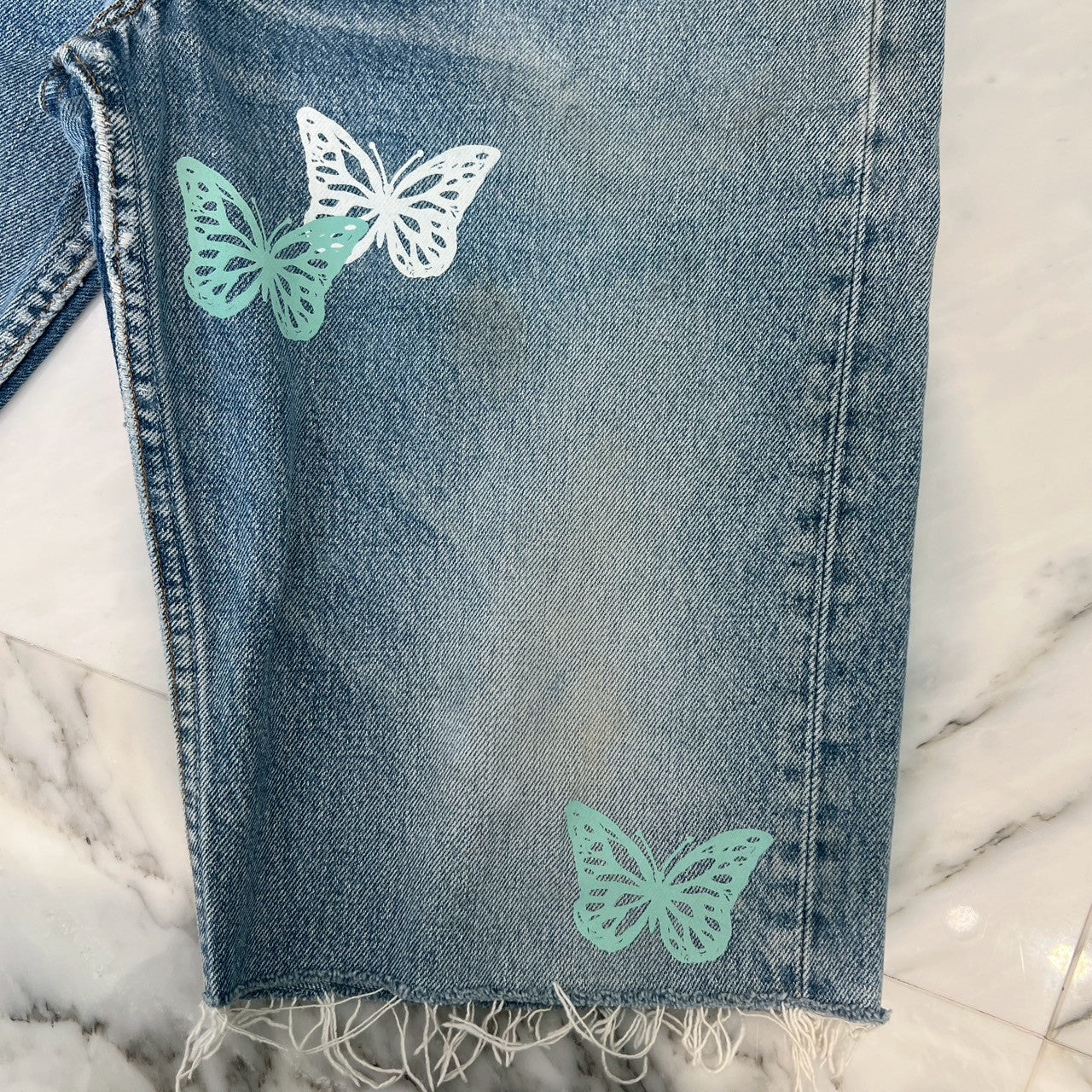 ABOUT DREAMS Butterfly Denim Shorts Size W32 × L34 アバウトドリームズ バタフライ デニムショーツ サイズ W32 × L34