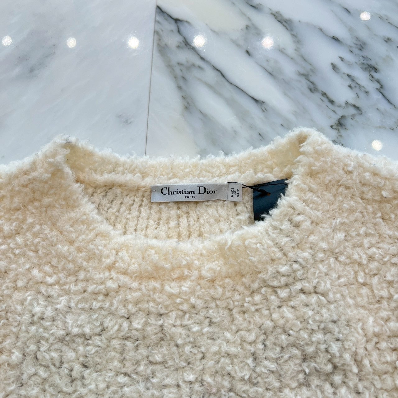 DIOR 2021AW J'ADIOR 8 Teddy Knit Sweater 154S55AM114 Size M