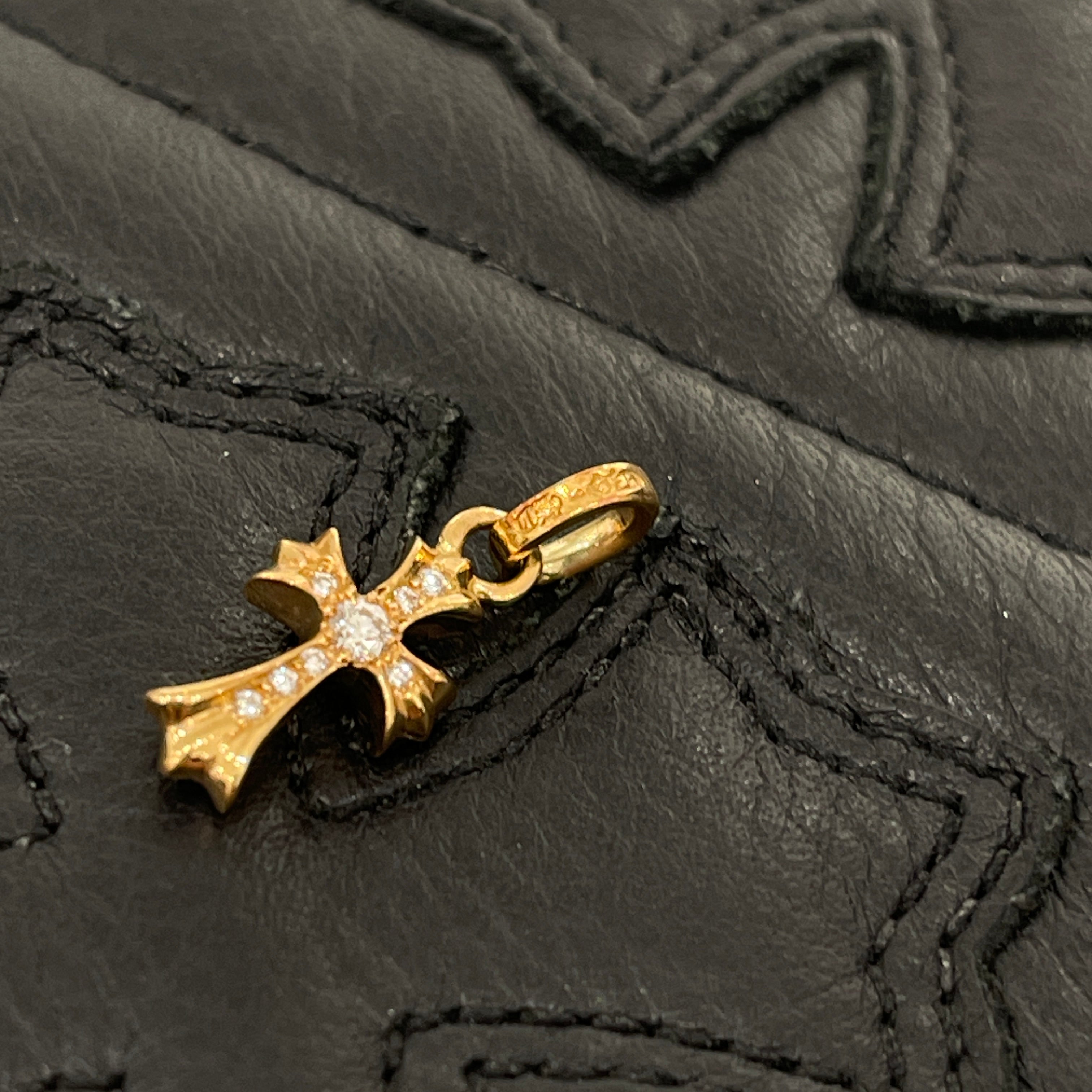 CHROME HEARTS 22K Baby Fat Cross Pave Diamond Pendant Top クロムハーツ 22K ベイビーファット クロス パヴェダイヤモンド ペンダントトップ