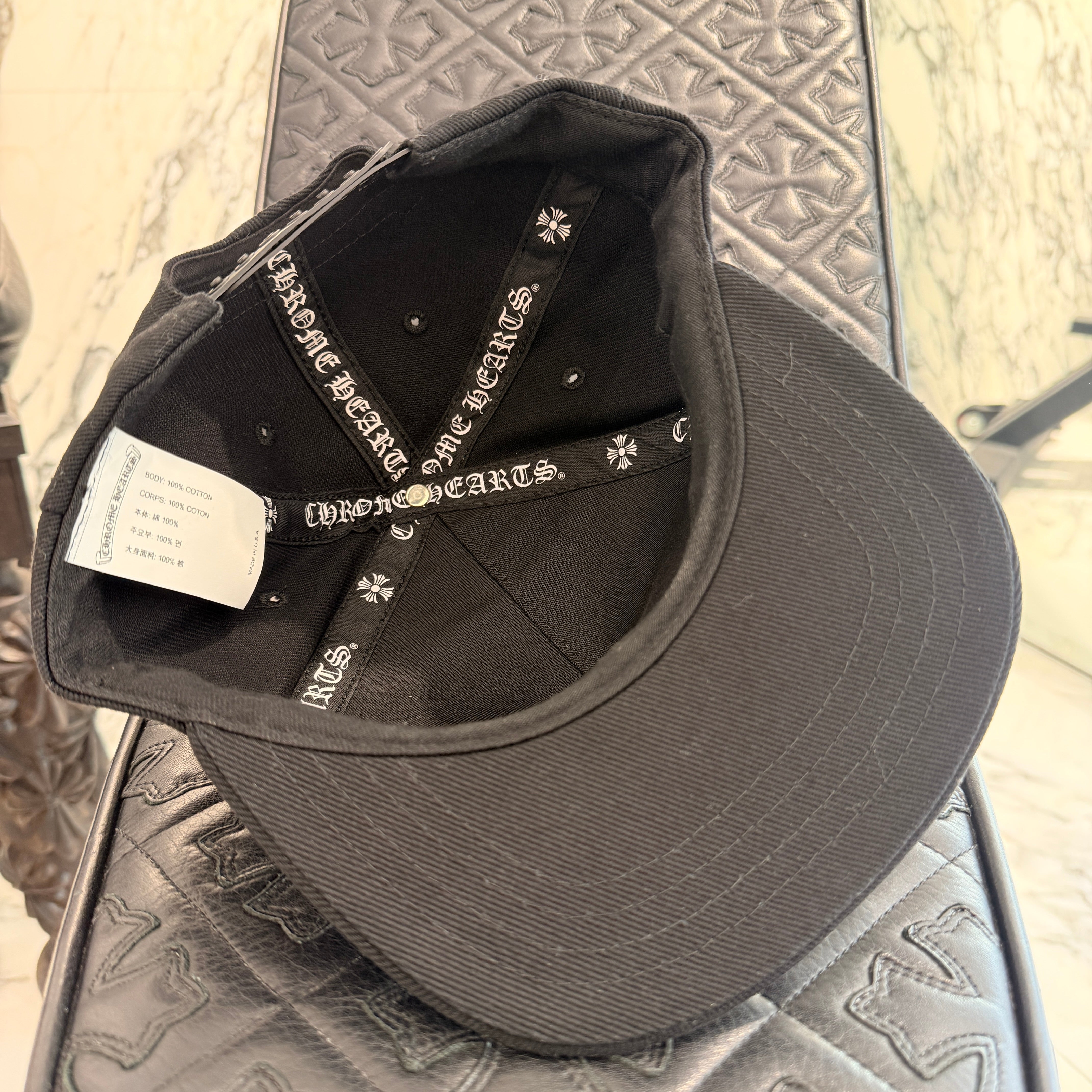 CHROME HEARTS Cross Embroidery Denim Baseball Cap Size ONE SIZE (53-60) クロムハーツ クロス刺繡 デニム ベースボールキャップ サイズONE SIZE (53-60)