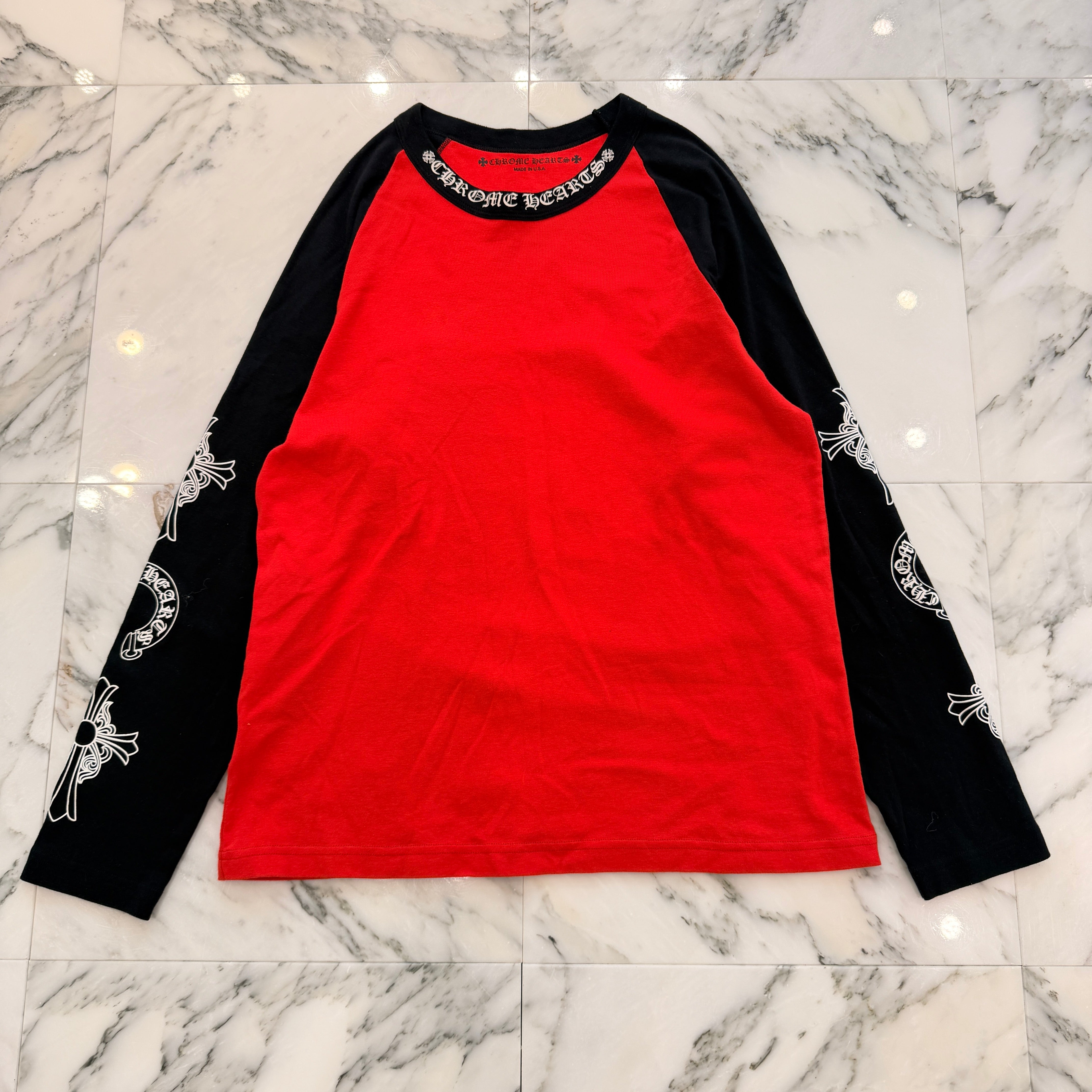 CHROME HEARTS Neck Logo Raglan Long Sleeve Tee Size XL クロムハーツ ネックロゴ ラグランロングスリーブ Tシャツ サイズXL