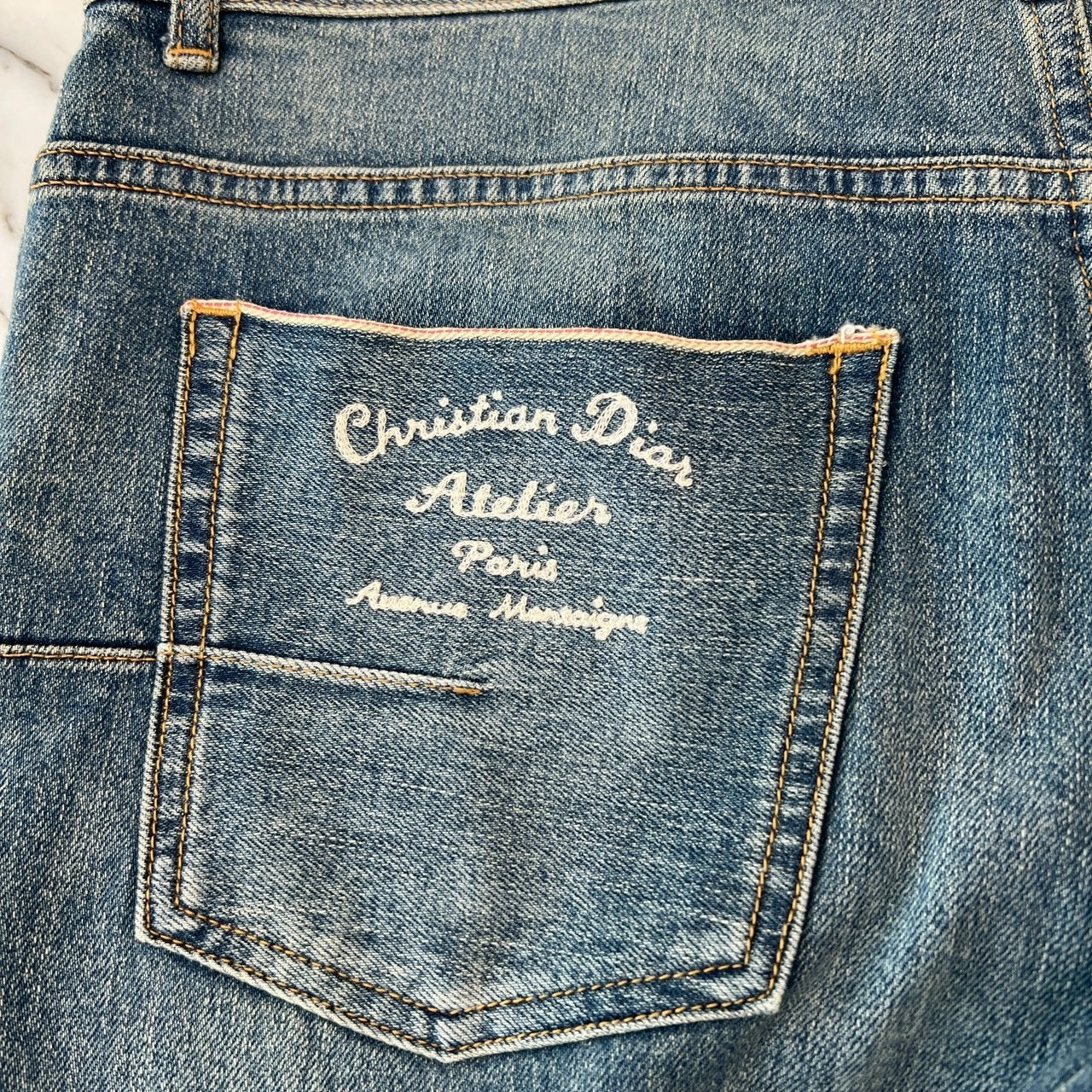DIOR 2023SS ATELIER Embroidery Slim Fit Denim Pants 213DS15AY988 Size 34 ディオール アトリエ刺繍 スリムフィット デニムパンツ サイズ34