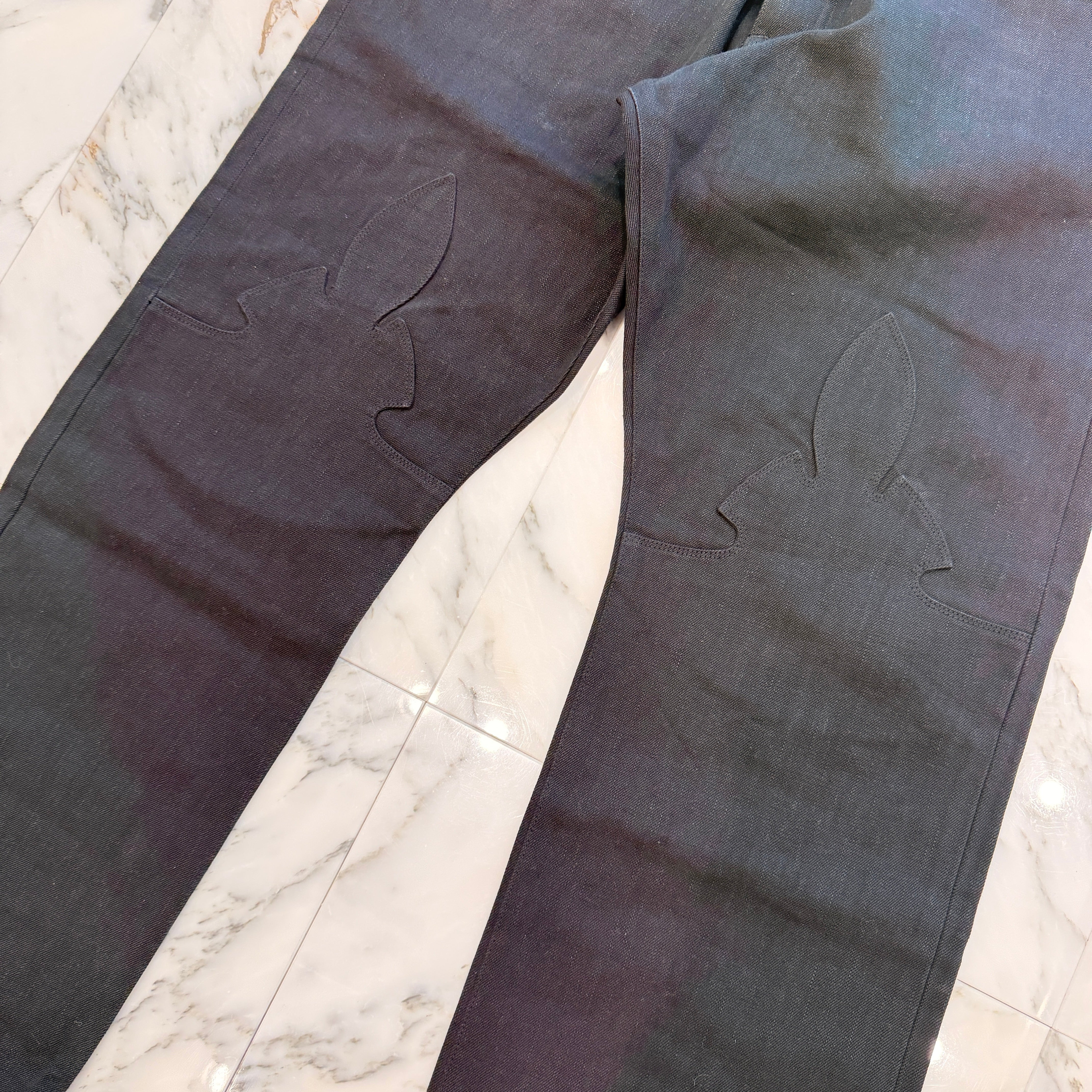 CHROME HEARTS Flare Knee Cross Ball Button Cotton Chino Pants Size 40 クロムハーツ フレアニー クロスボールボタン コットン チノパンツ サイズ40