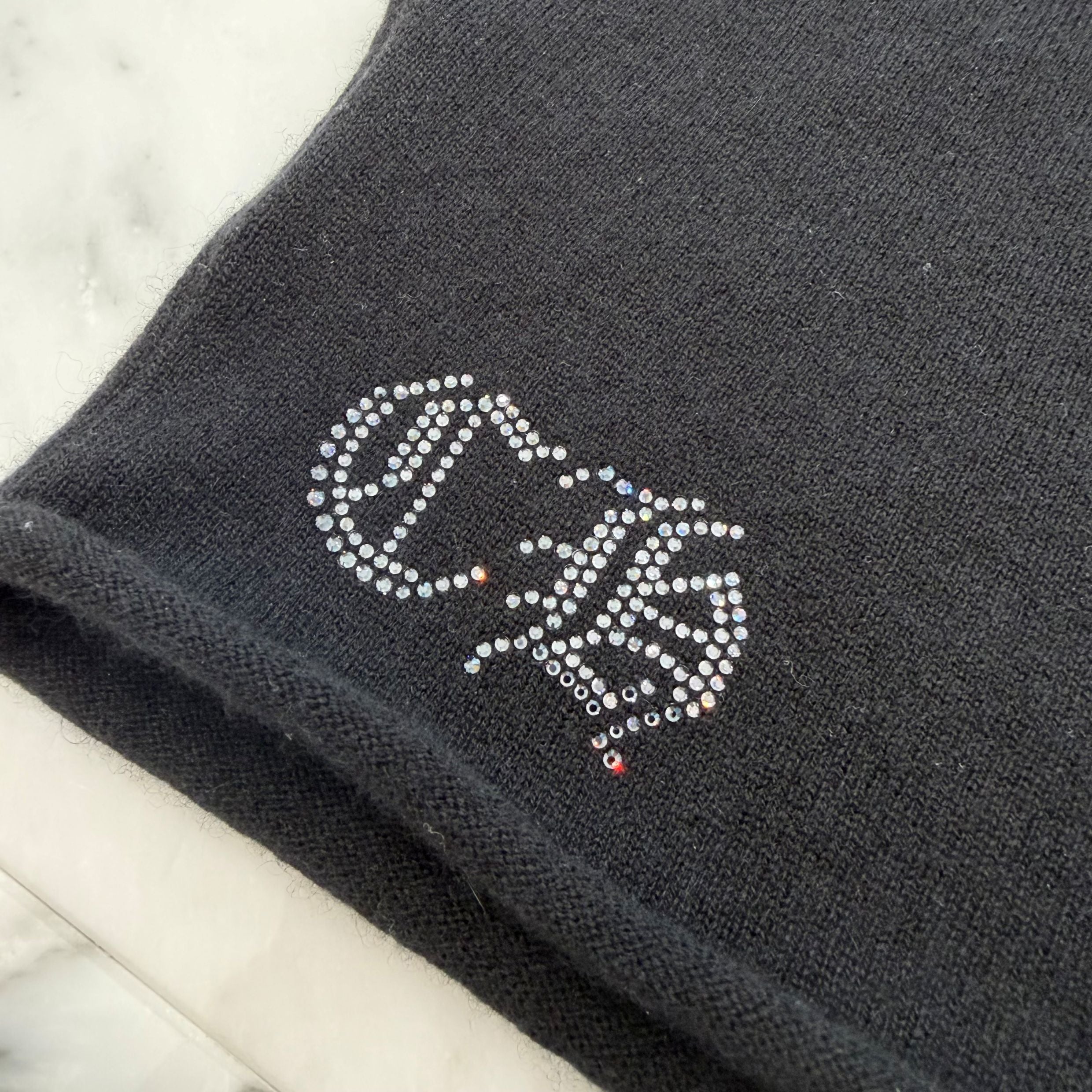 CHROME HEARTS Y NOT Rhinestone Vine Dagger Cashmere Sleeveless Tee Size XL クロムハーツ ワイノット ラインストーン ヴァインダガー カシミヤ ノースリーブ Tシャツ サイズXL