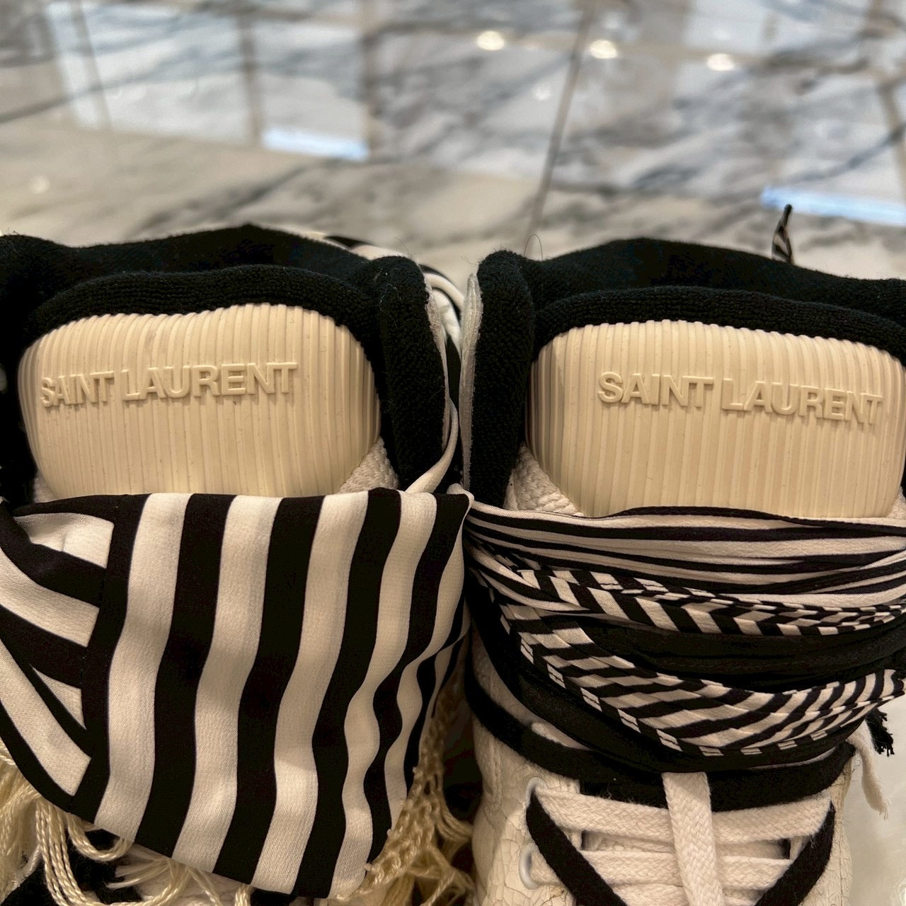 SAINT LAURENT PARIS 2025SS Smith Bandana High Top Sneakers