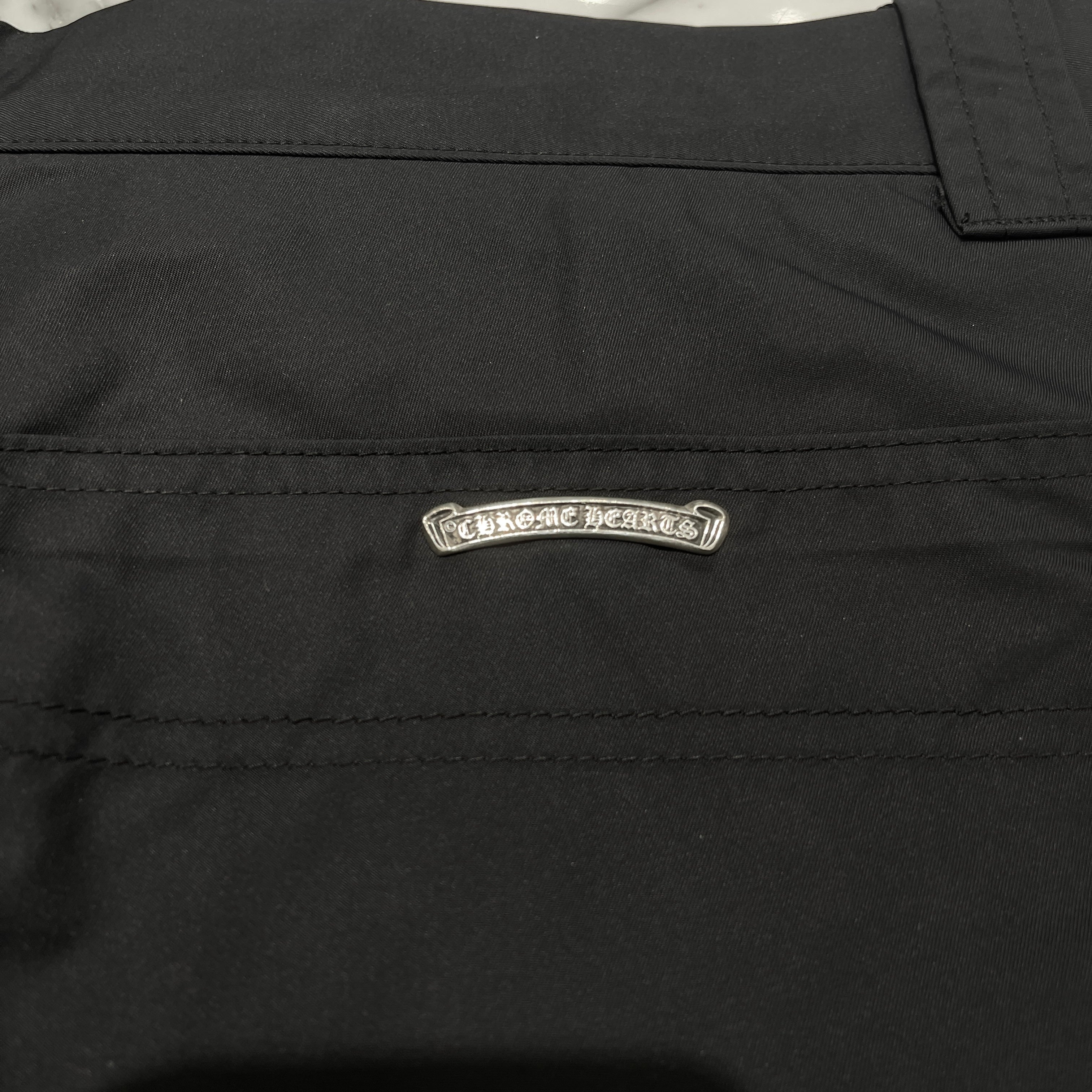 CHROME HEARTS Carpenter Double Knee Leather Cross Patch Nylon Shorts Size 34 クロムハーツ カーペンター ダブルニー レザークロスパッチ ナイロン ショーツ サイズ34