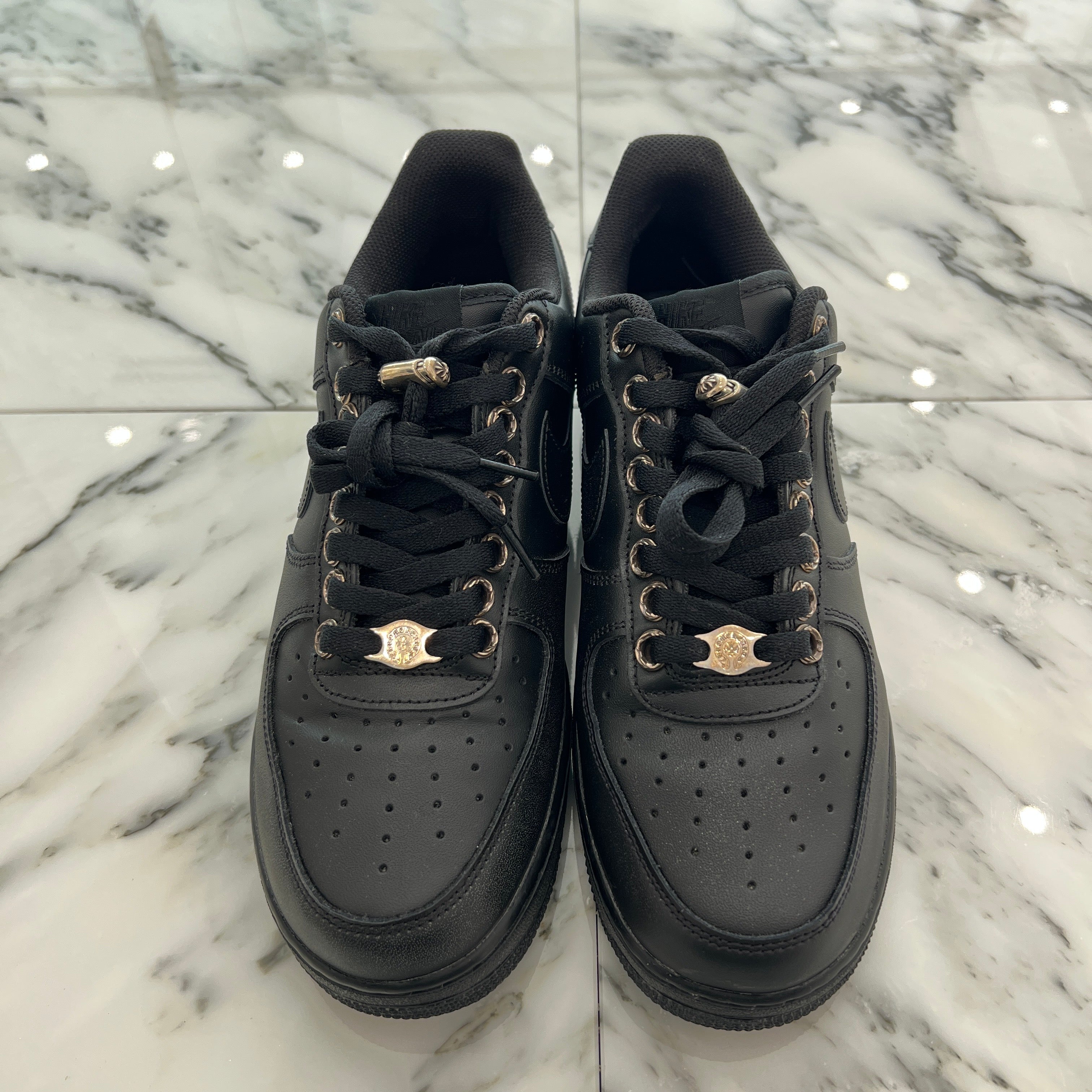 CHROME HEARTS × NIKE AIR FORCE 1 '07 Custom Leather Sneakers Size
