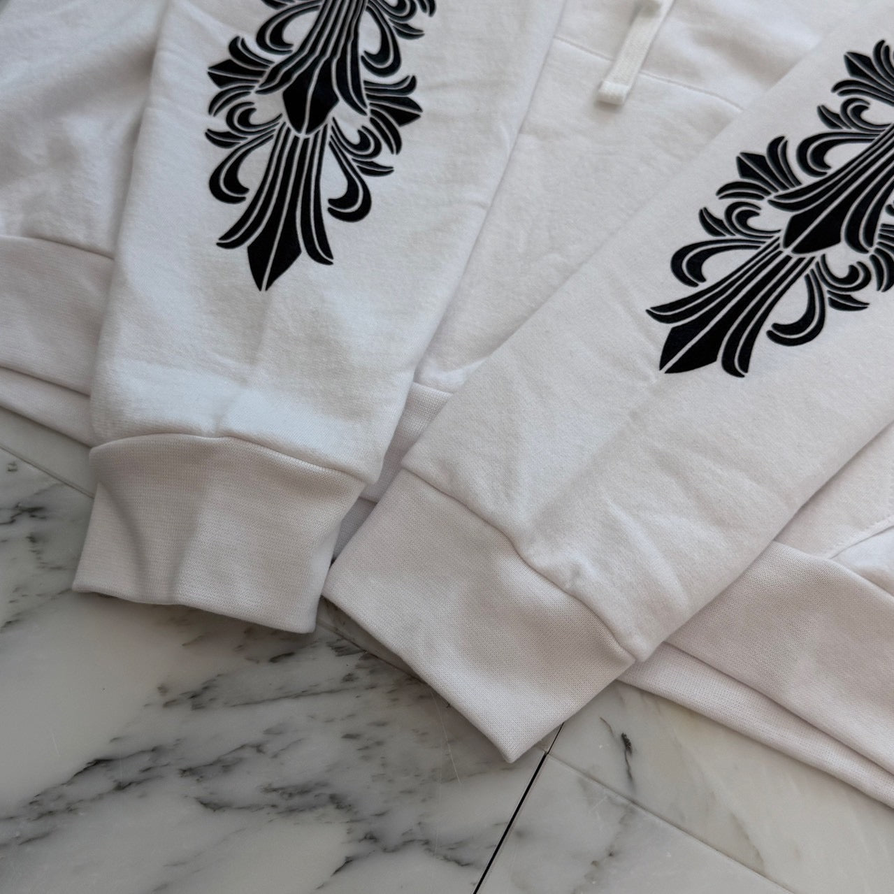 CHROME HEARTS Floral Cross Horseshoe Pullover Hoodie Size L クロムハーツ フローラルクロスホースシュー プルオーバーフーディ サイズL