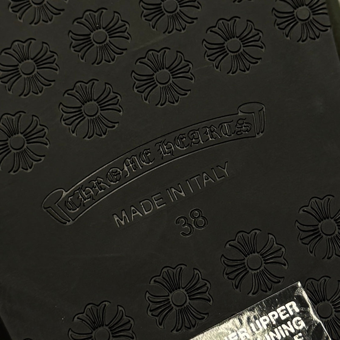 CHROME HEARTS Leather Cross Patch Sandals Size 38 クロムハーツ レザークロスパッチ サンダル サイズ38