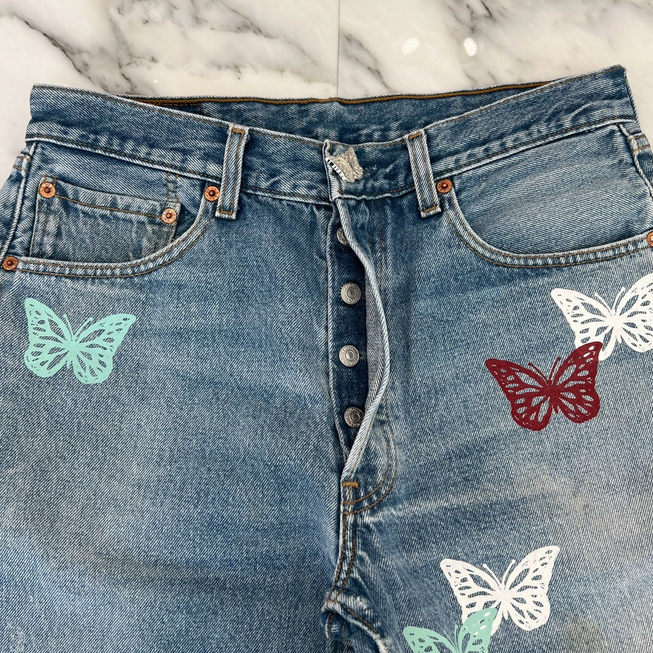 ABOUT DREAMS Butterfly Denim Shorts Size W32 × L34 アバウトドリームズ バタフライ デニムショーツ サイズ W32 × L34