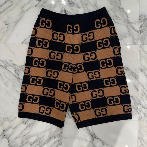 GUCCI 2022SS GG Supreme Intarsia Knit Shorts 752098 XKDFK Size XS