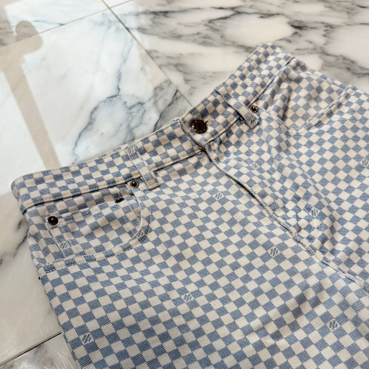 LOUIS VUITTON 2023SS Damier Carpenter Jeans 1AFOKQ Size 36 ルイヴィトン ダミエカーペンタージーンズ サイズ36