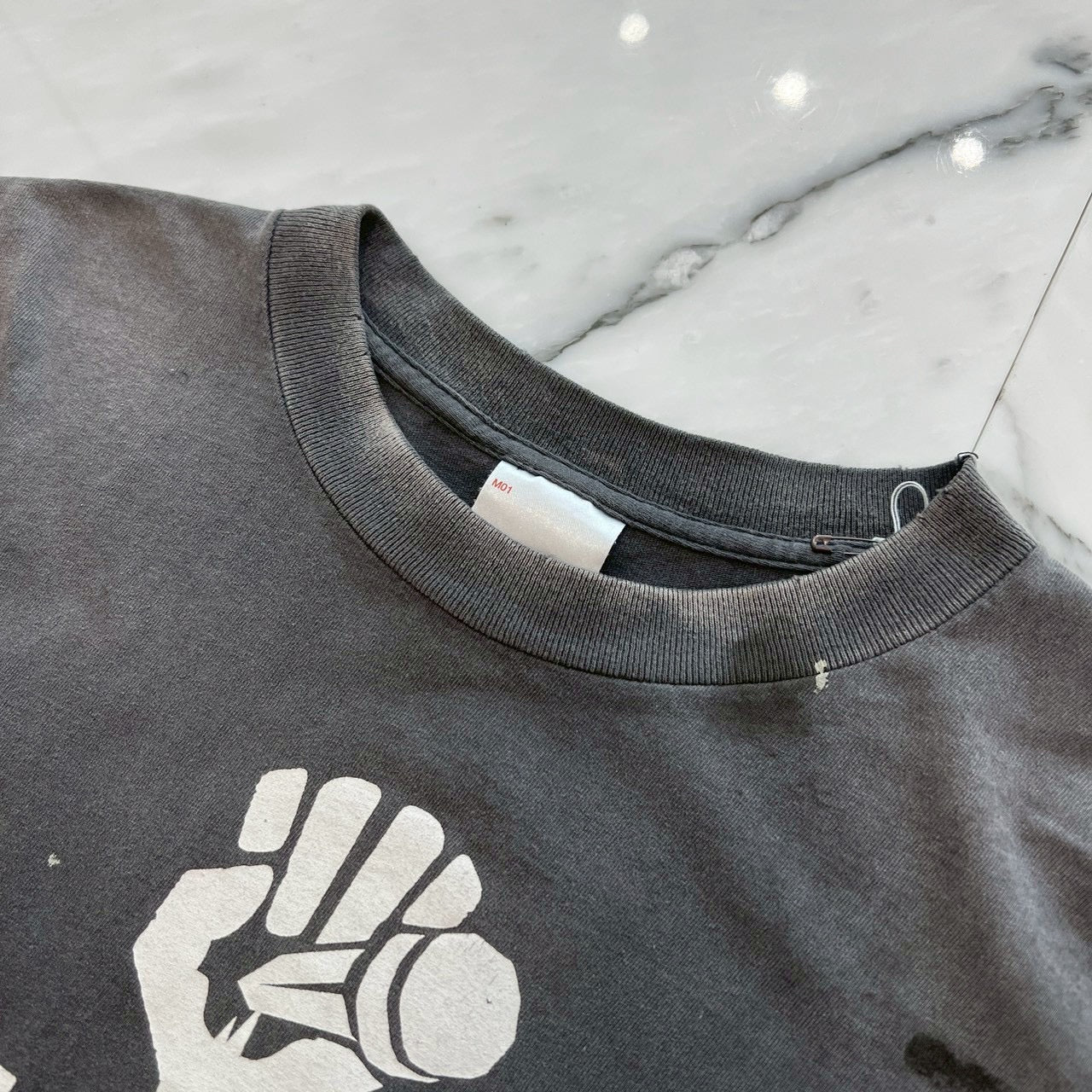 SAINT Mxxxxxx 2025AW FIST S/S Tee SM-HR1-0000-001 Size XL セントマイケル フィスト Tシャツ サイズXL