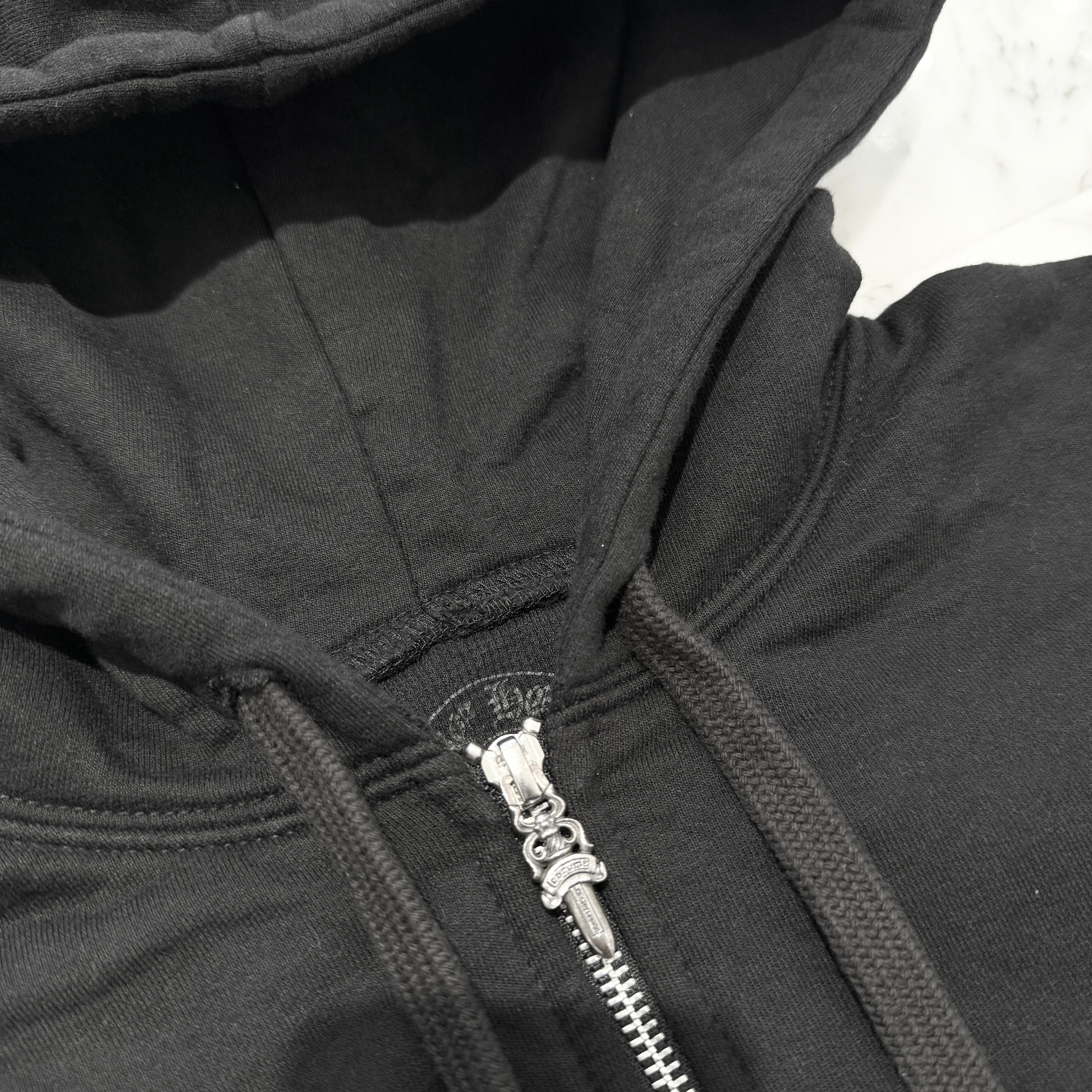 CHROME HEARTS Hooded Fuck You Horseshoe Zip-Up Hoodie Size S