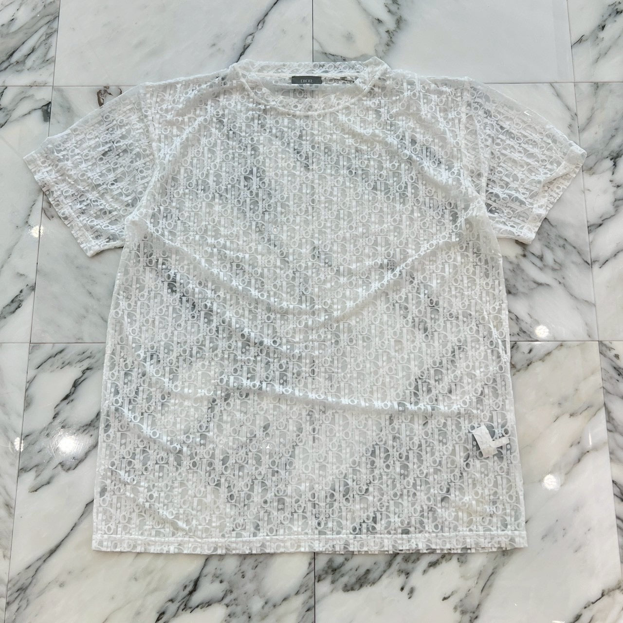 DIOR 2021SS Oblique See Through Tee 923J615A0537 Size M ディオール オブリーク シースルー Tシャツ サイズM