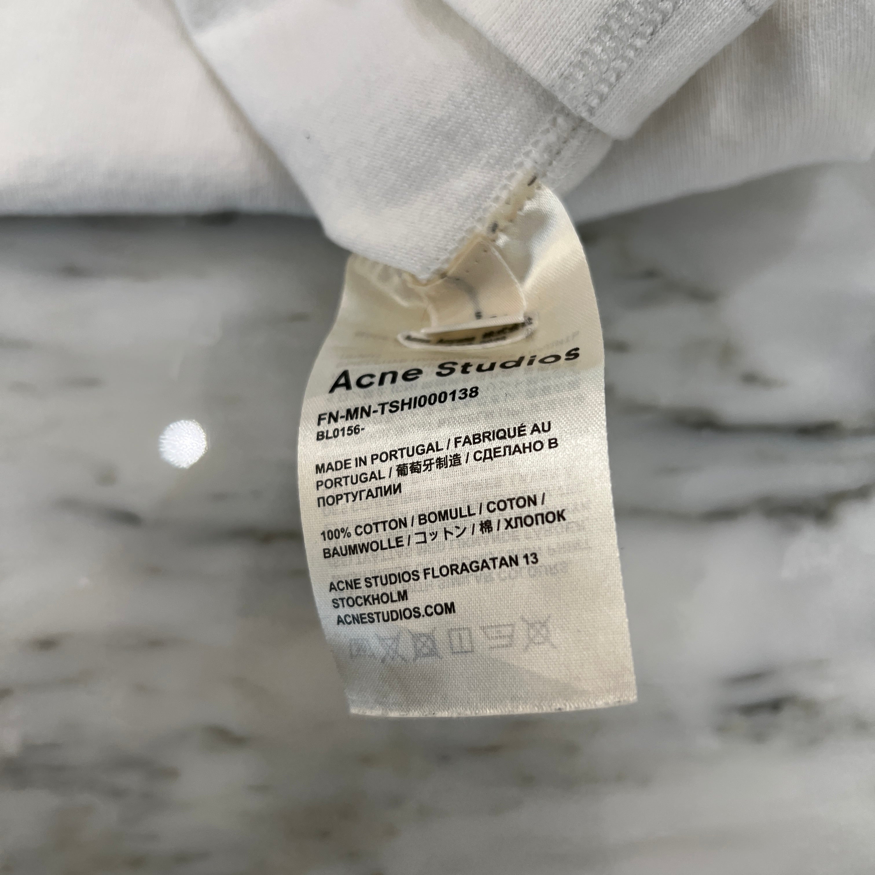 Acne Studios Optic White Reverse Logo Tee FN-MN-TSHI000138 Size S アクネストゥディオズ オプティックホワイト リバースロゴTシャツ サイズS