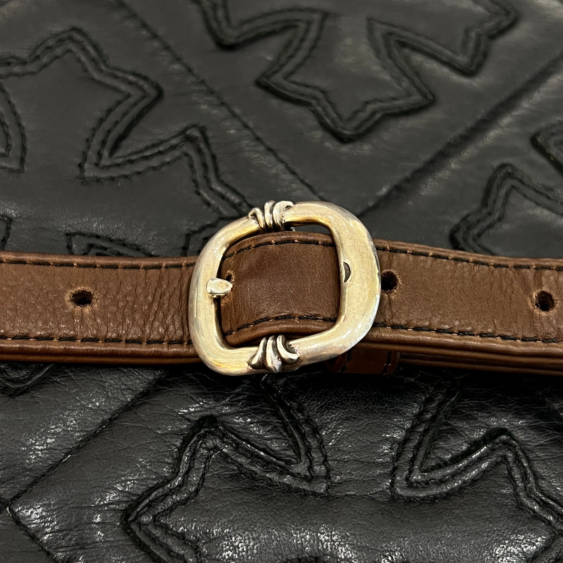 CHROME HEARTS TAKAMINI 3 Cemetery Cross Patch Leather Shoulder Bag クロムハーツ タカミニ 3セメタリー クロスパッチ レザー ショルダーバッグ