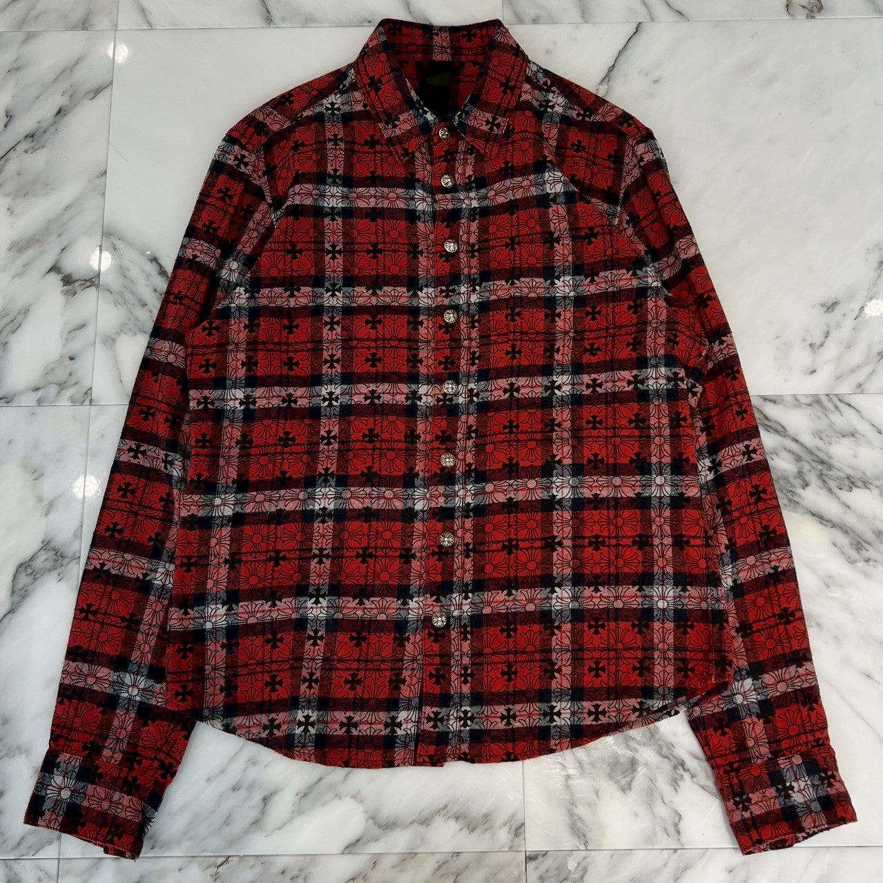 CHROME HEARTS Loose Ends Check Shirt Size M クロムハーツ ルーズエンド チェックシャツ サイズM