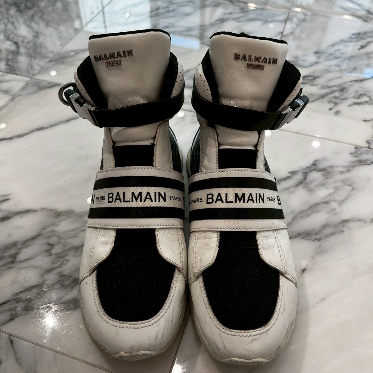 BALMAIN EXTON Logo Tape High Cut Sneakers Size 45U バルマン