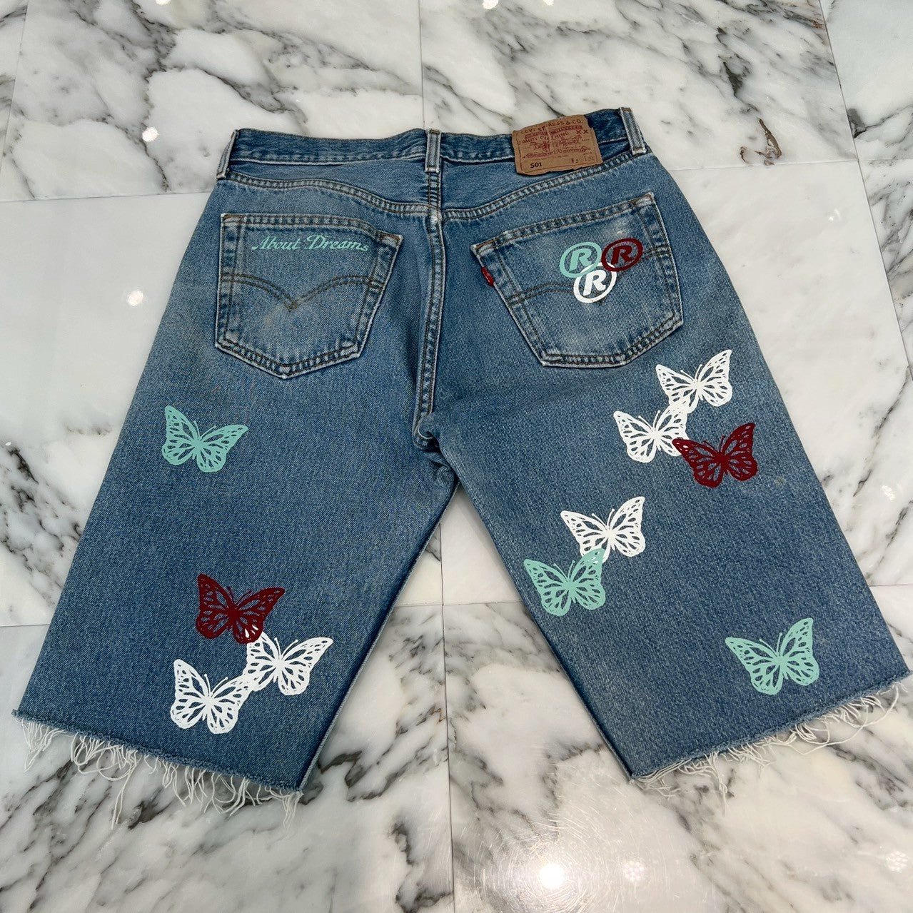 ABOUT DREAMS Butterfly Denim Shorts Size W32 × L34 アバウトドリームズ バタフライ デニムショーツ サイズ W32 × L34
