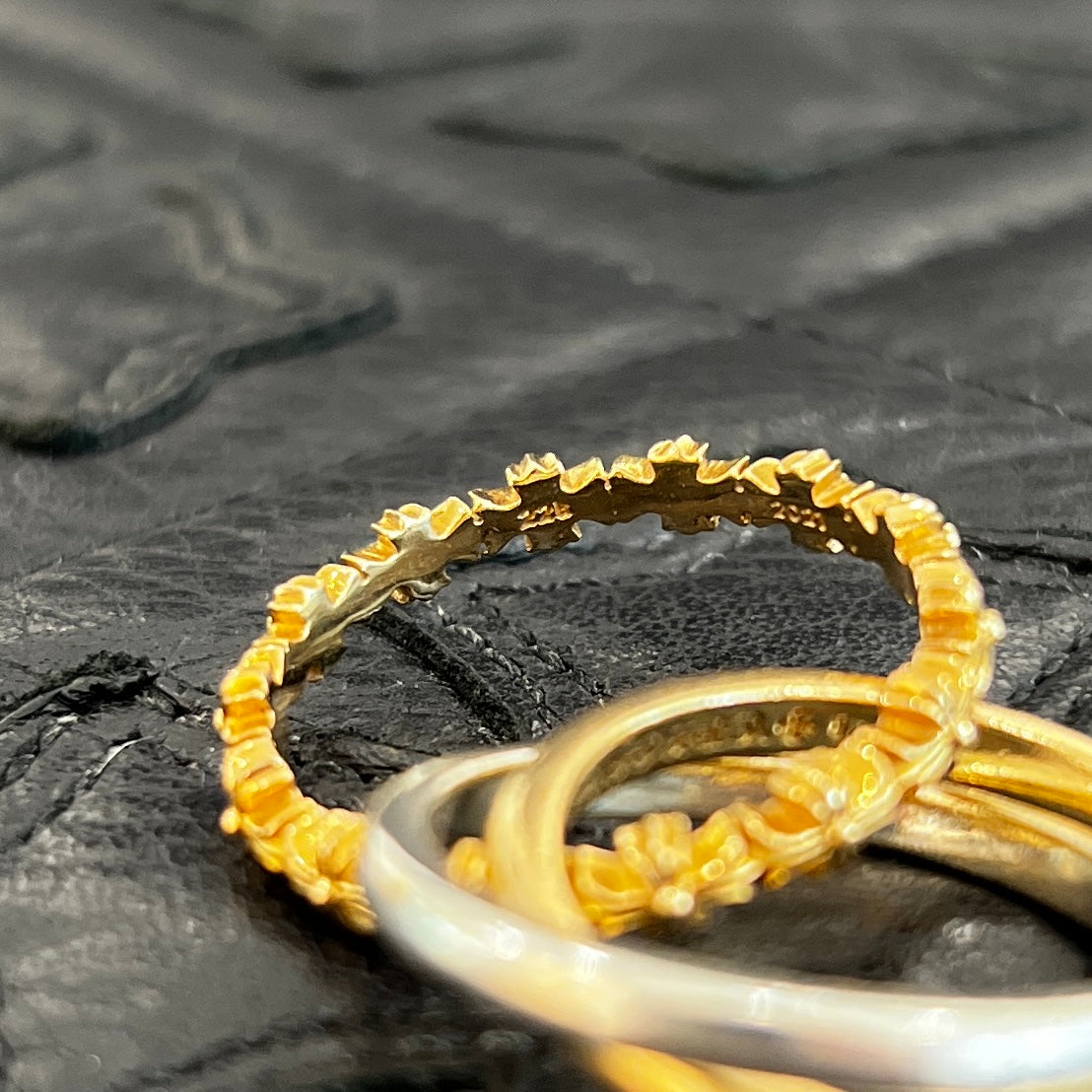 CHROME HEARTS 22K / SILVER 925 TINY E CH PLS BAND TRPL Combination Ring Size 17号 クロムハーツ タイニーE CHプラス バンド トリプルコンビ リング サイズ17号