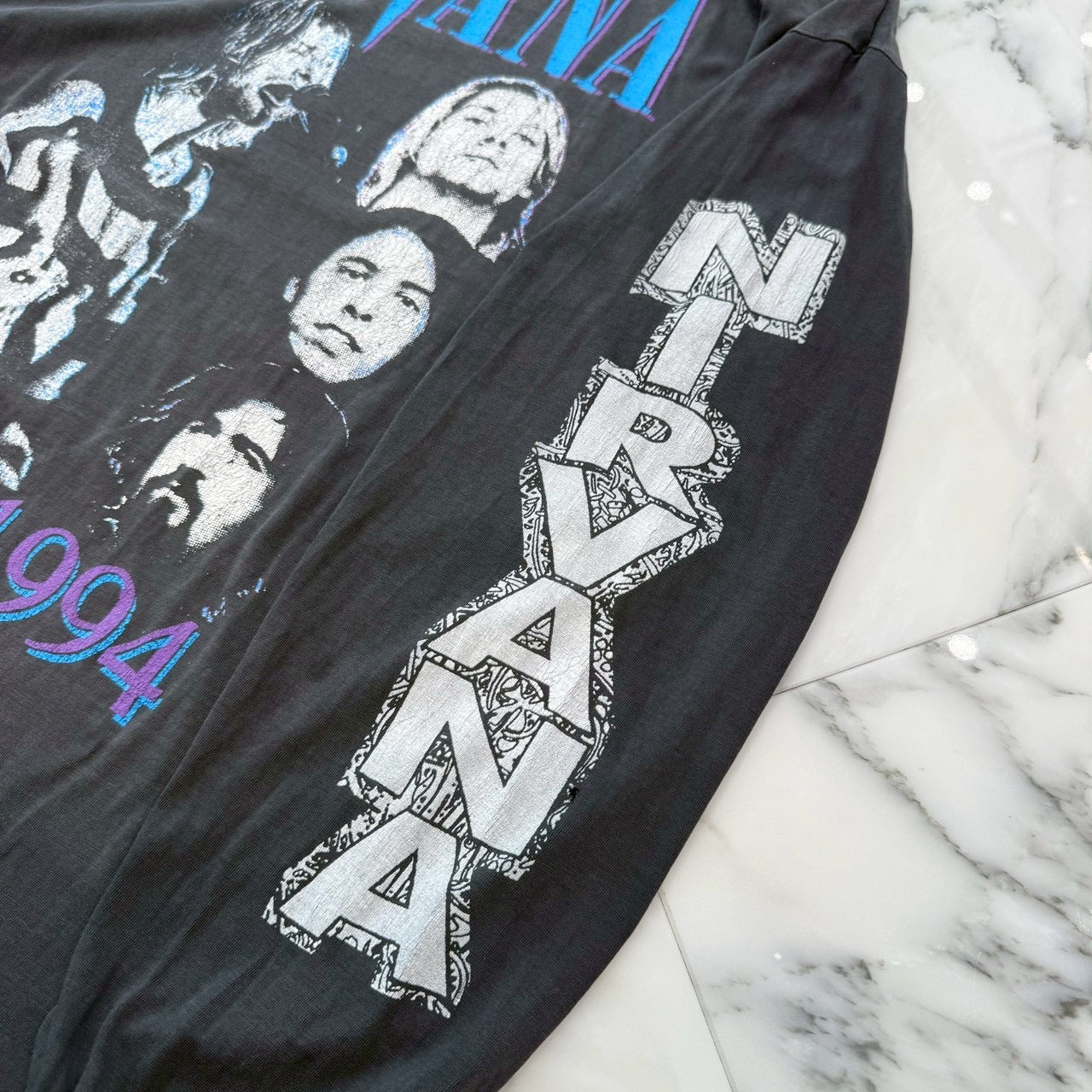 Vintage 90's Nirvana "1987-1994" Memorial Bootleg Long Sleeve Tee 90's ニルヴァーナ "1987-1994" メモリアル ブートレッグ ロングスリーブ Tシャツ