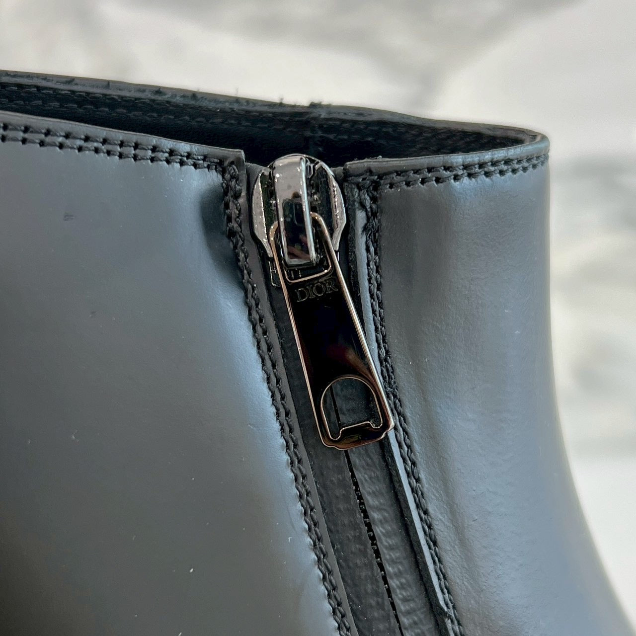 DIOR Side Zip Leather Short Boots 20EBM Size 42（27cm）ディオール サイドジップ レザーショートブーツ サイズ42(27cm)