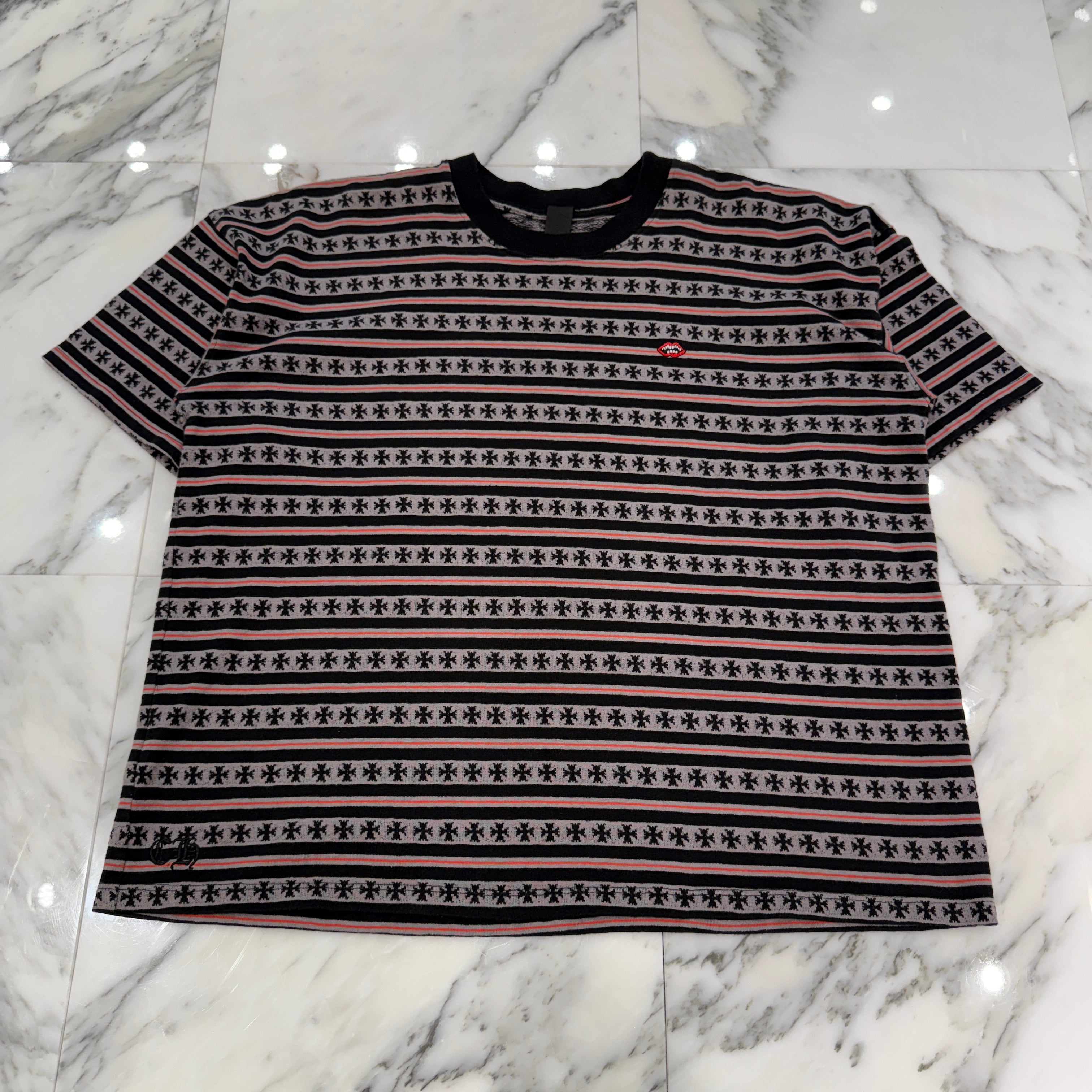 CHROME HEARTS × MATTY BOY Y Not Stripe CH Plus Tee Size M クロムハーツ×マッティボーイ ワイノット ストライプ CHプラス Tシャツ サイズM