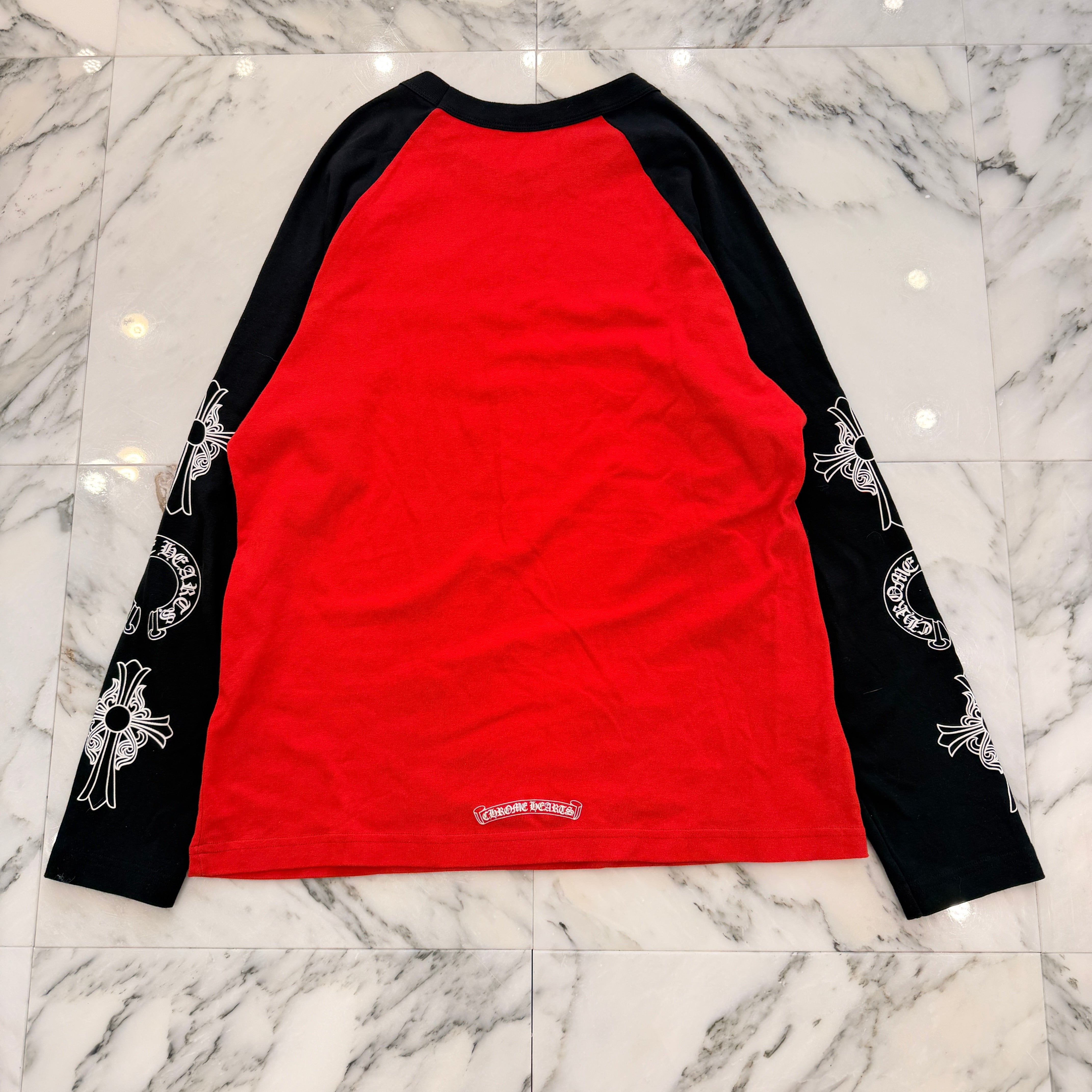 CHROME HEARTS Neck Logo Raglan Long Sleeve Tee Size XL クロムハーツ ネックロゴ ラグランロングスリーブ Tシャツ サイズXL