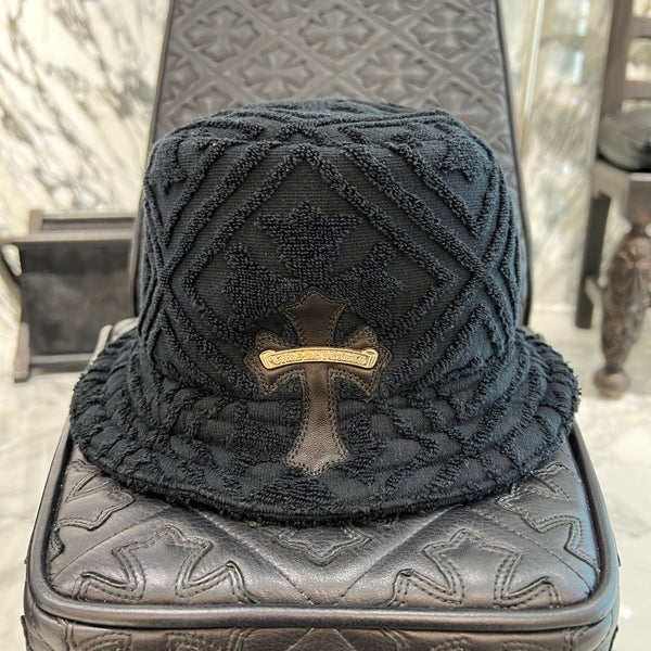 CHROME HEARTS 1 Cross Leather Patch Cotton Bucket Hat Size L (60.5cm) クロムハーツ 1クロス レザーパッチ コットン バケットハット サイズL (60.5cm)
