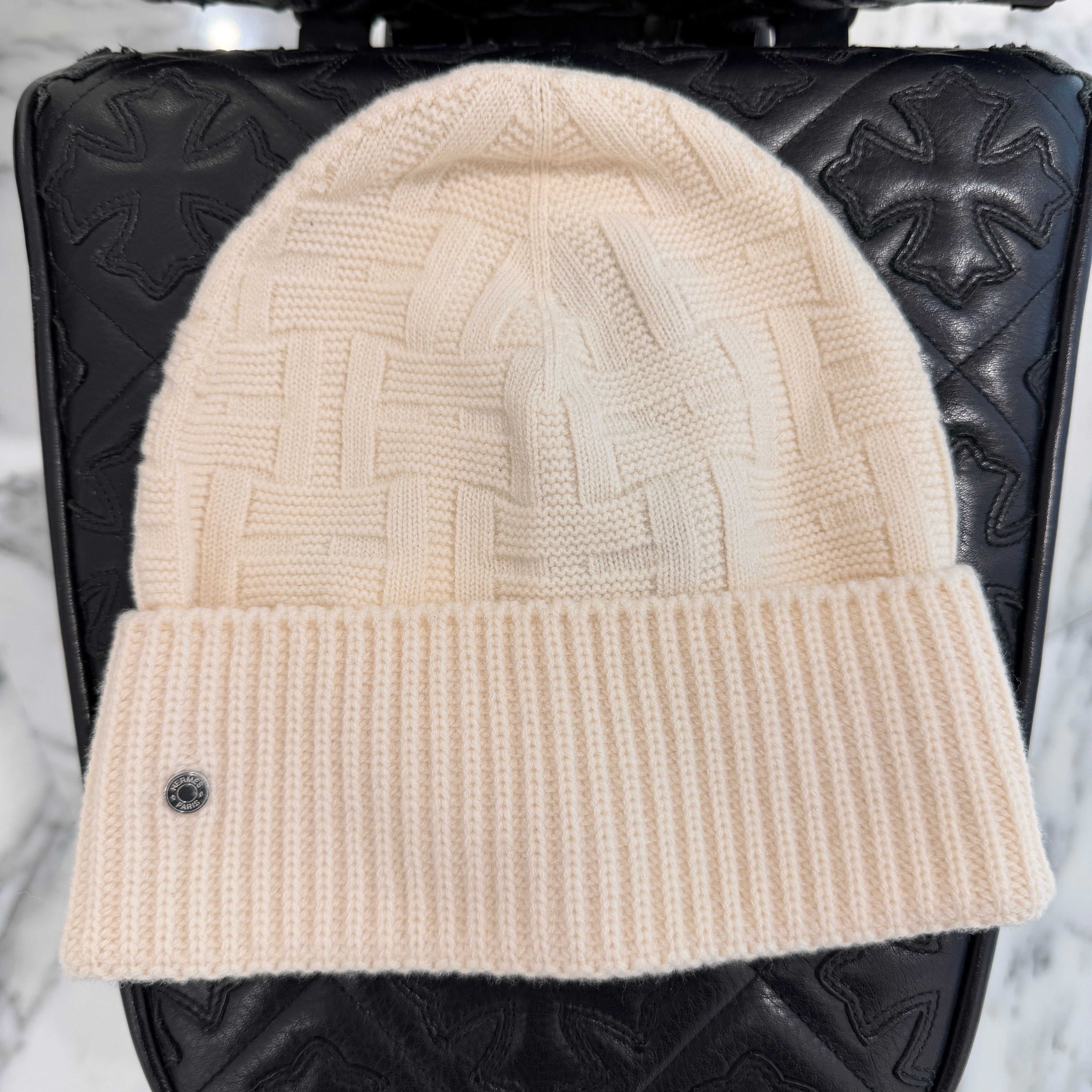 HERMES Frecance Serie Button Beanie Size L エルメス フレカンス セリエボタン ビーニー サイズL