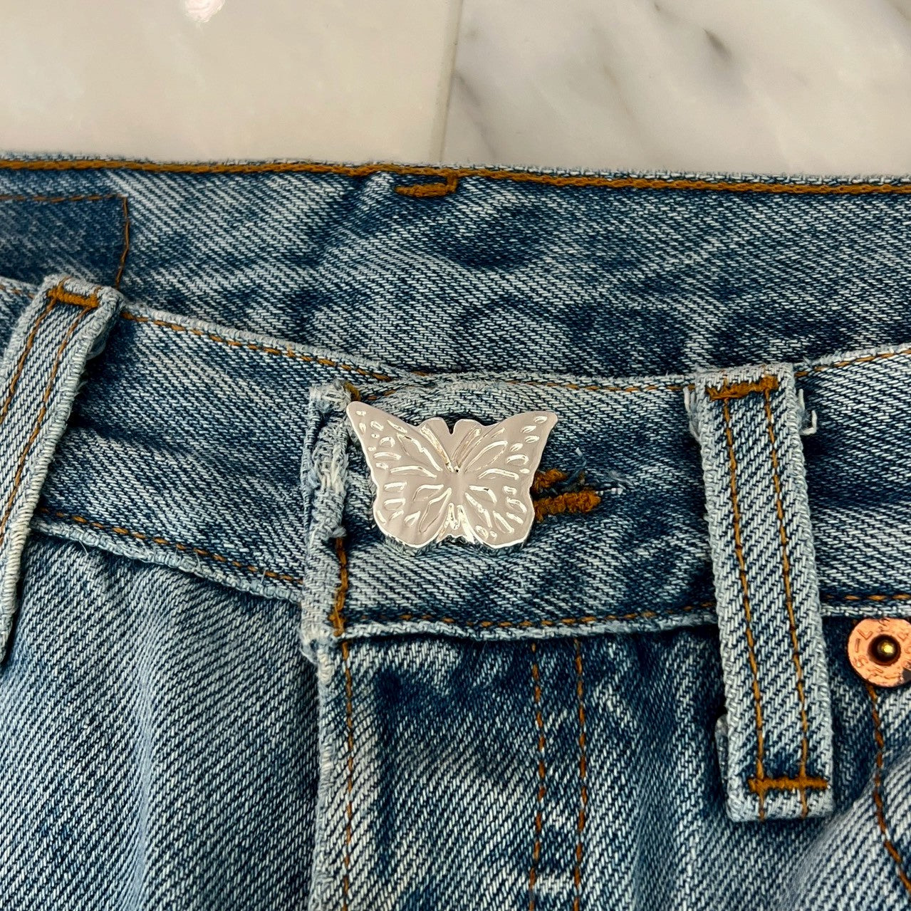 ABOUT DREAMS Butterfly Denim Shorts Size W32 × L30 アバウトドリームズ バタフライ デニムショーツ サイズ W32 × L30
