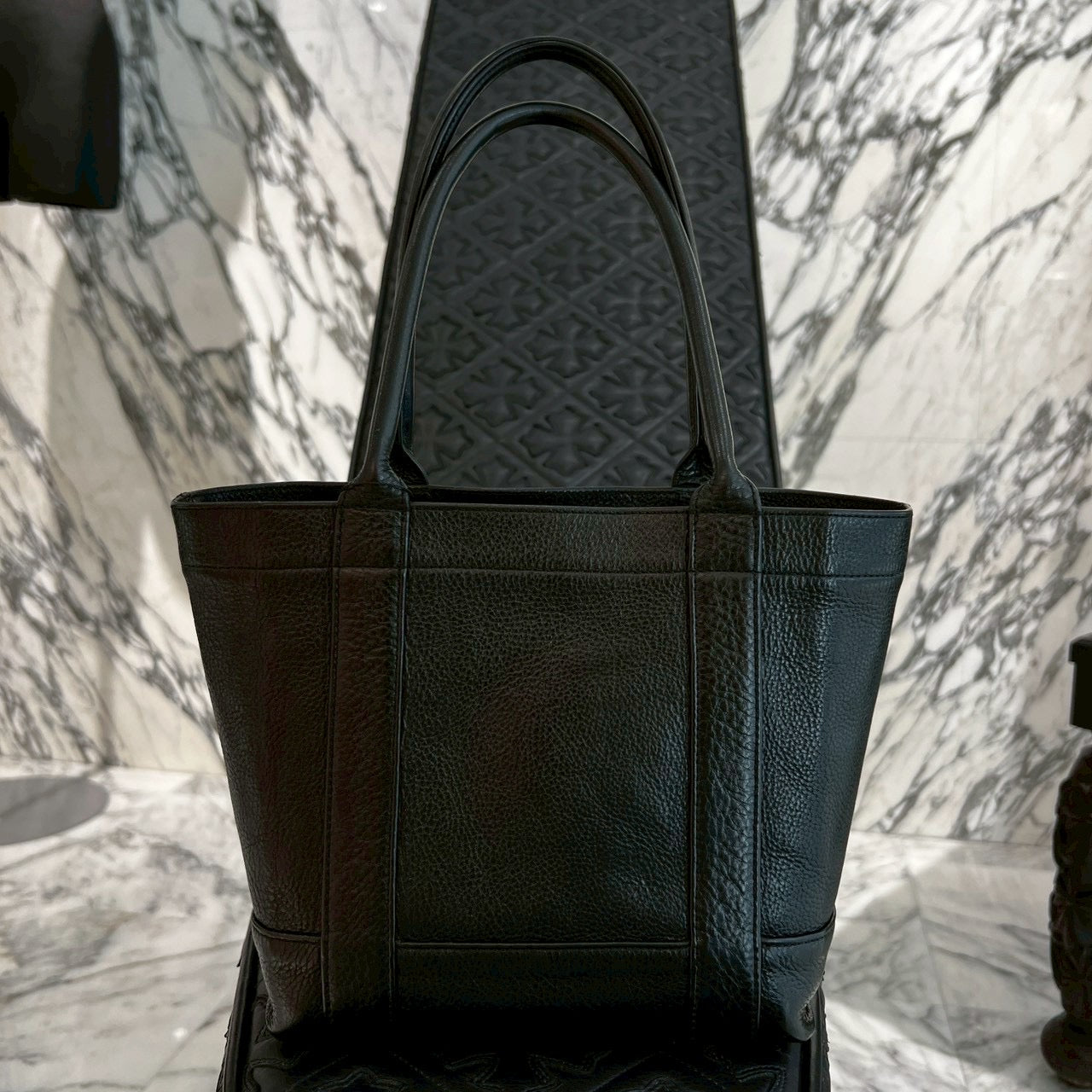 CHROME HEARTS Leather Tote Mini Bag クロムハーツ レザー トート ミニ バッグ