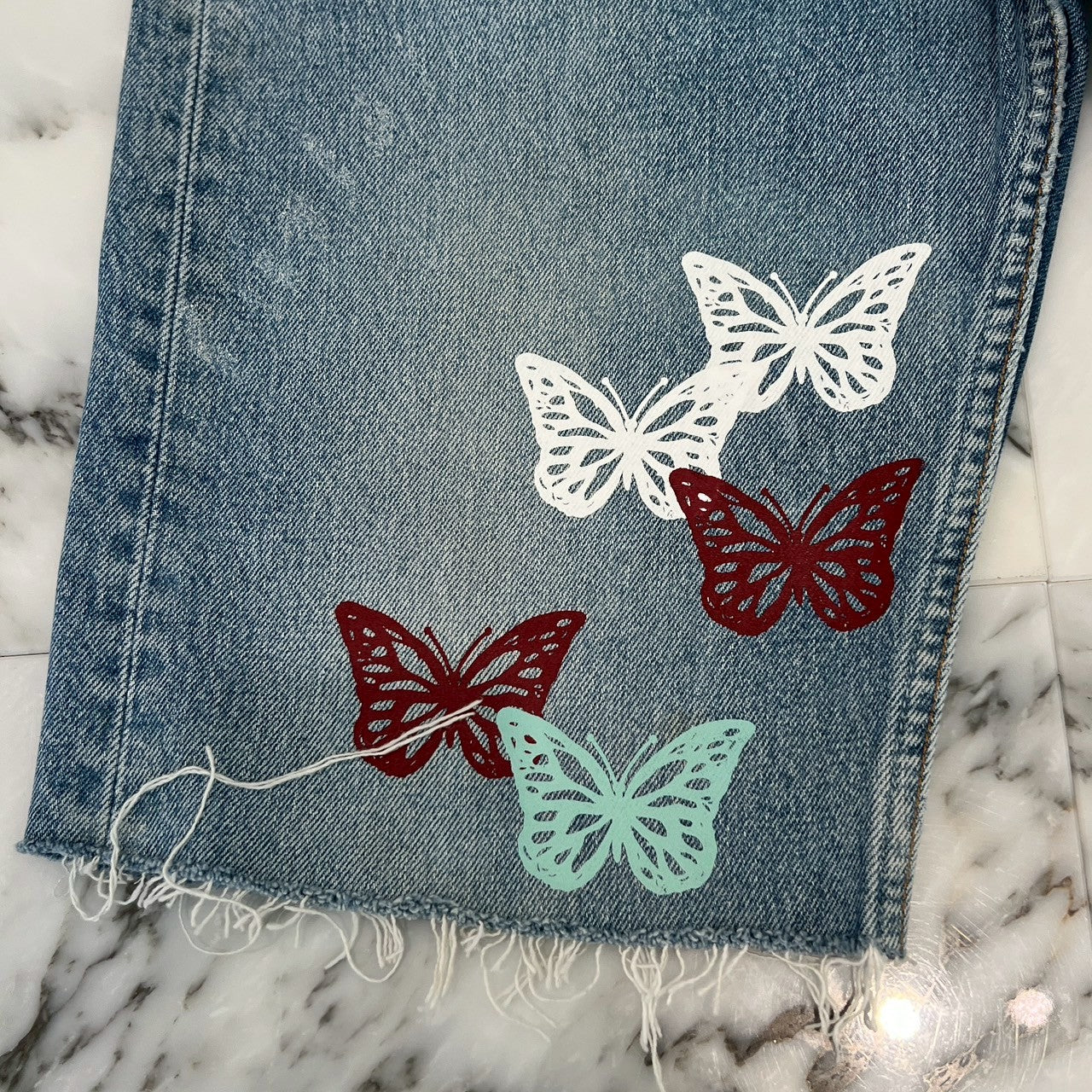 ABOUT DREAMS Butterfly Denim Shorts Size W32 × L34 アバウトドリームズ バタフライ デニムショーツ サイズ W32 × L34