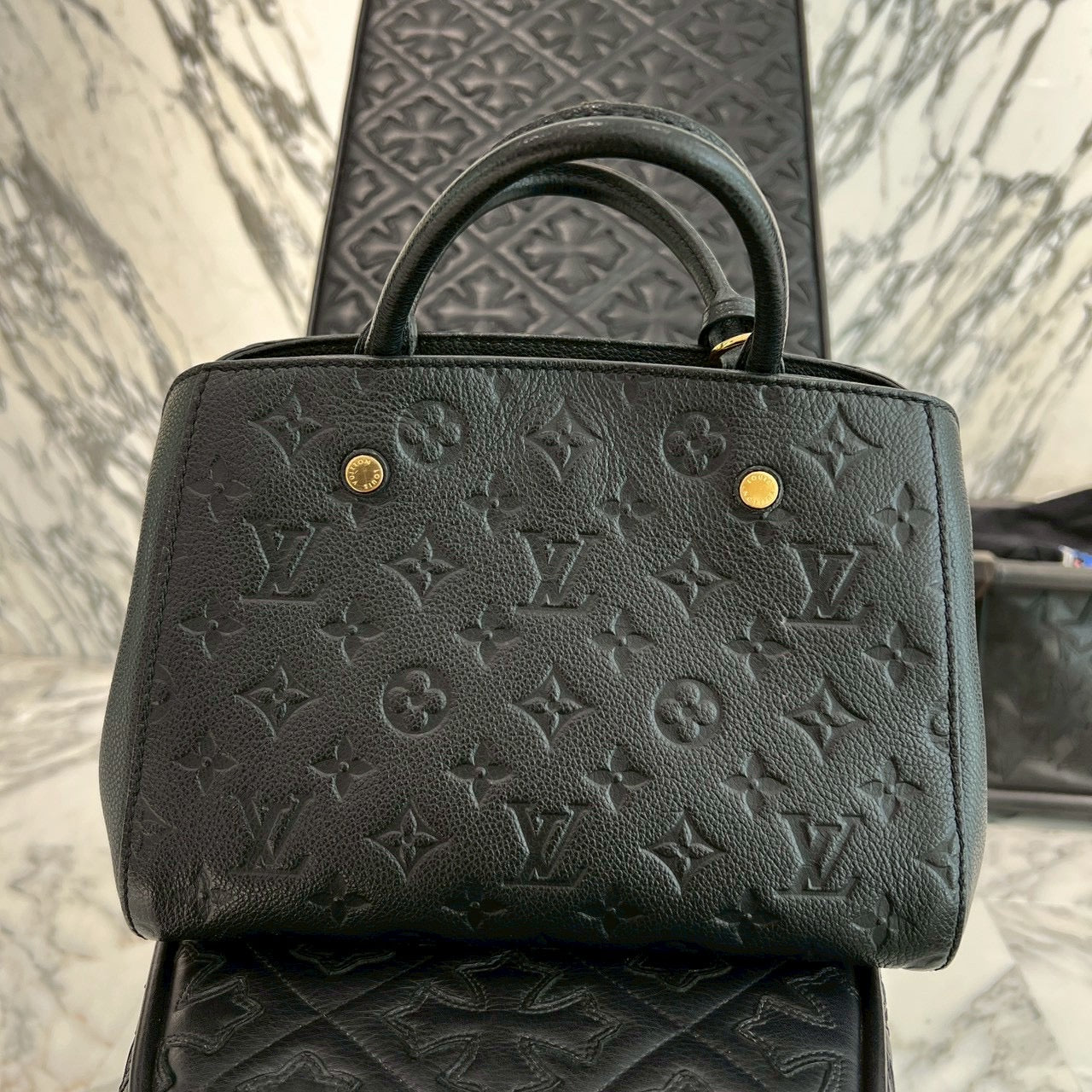 LOUIS VUITTON Monogram Empreinte MONTAIGNE BB Hand Bag M41053 ルイヴィトン モノグラムアンプラント モンテーニュ BB ハンドバッグ