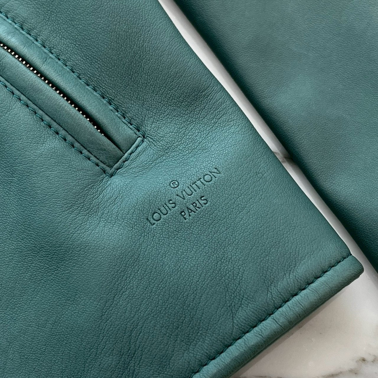 LOUIS VUITTON 2015SS Sheepskin Double Rider Leather Jacket H7L06EKR5 Size 44 ルイヴィトン シープスキン ダブルライダース レザージャケット サイズ44