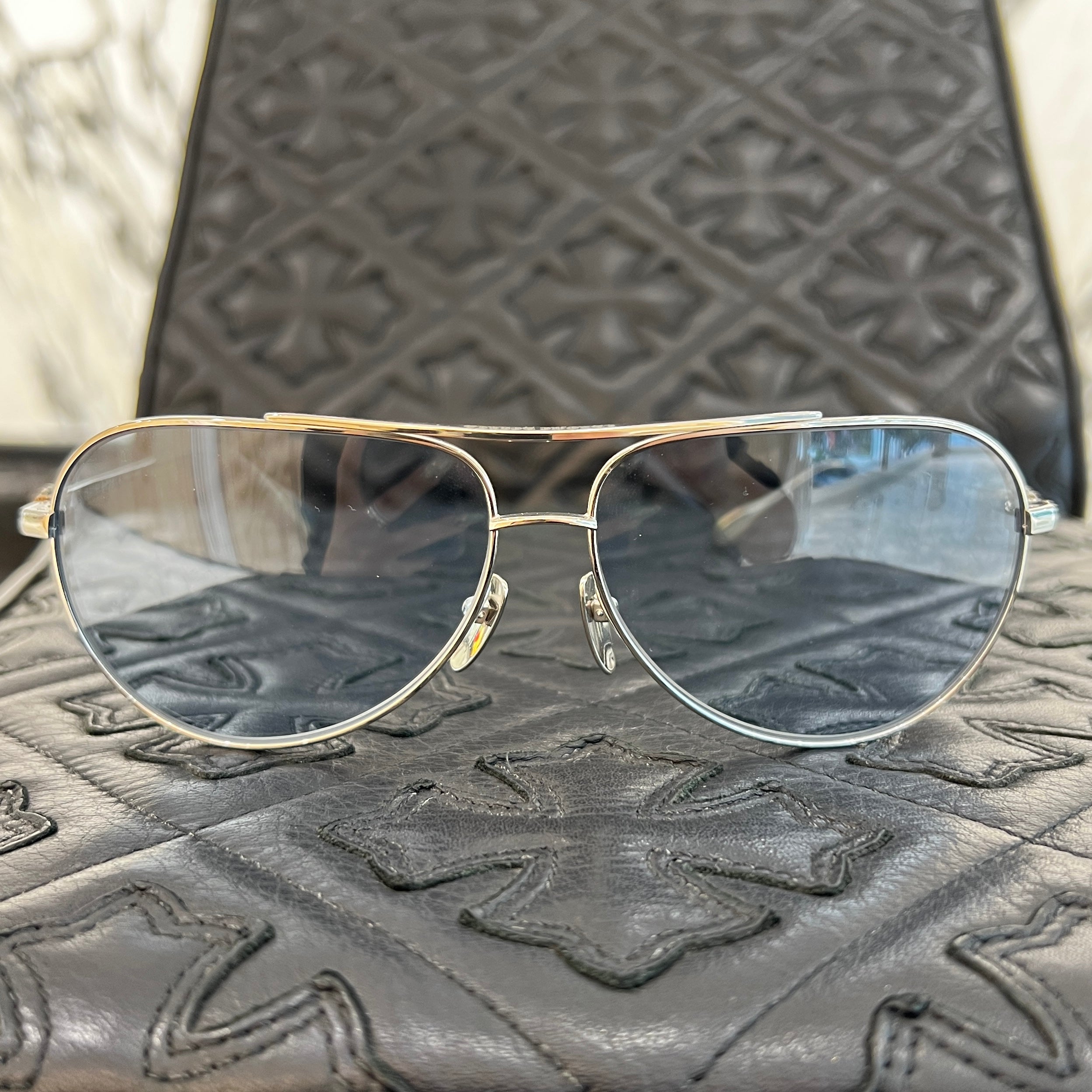 CHROME HEARTS STAINS IV Sunglasses Size 64口13-138 クロムハーツ
