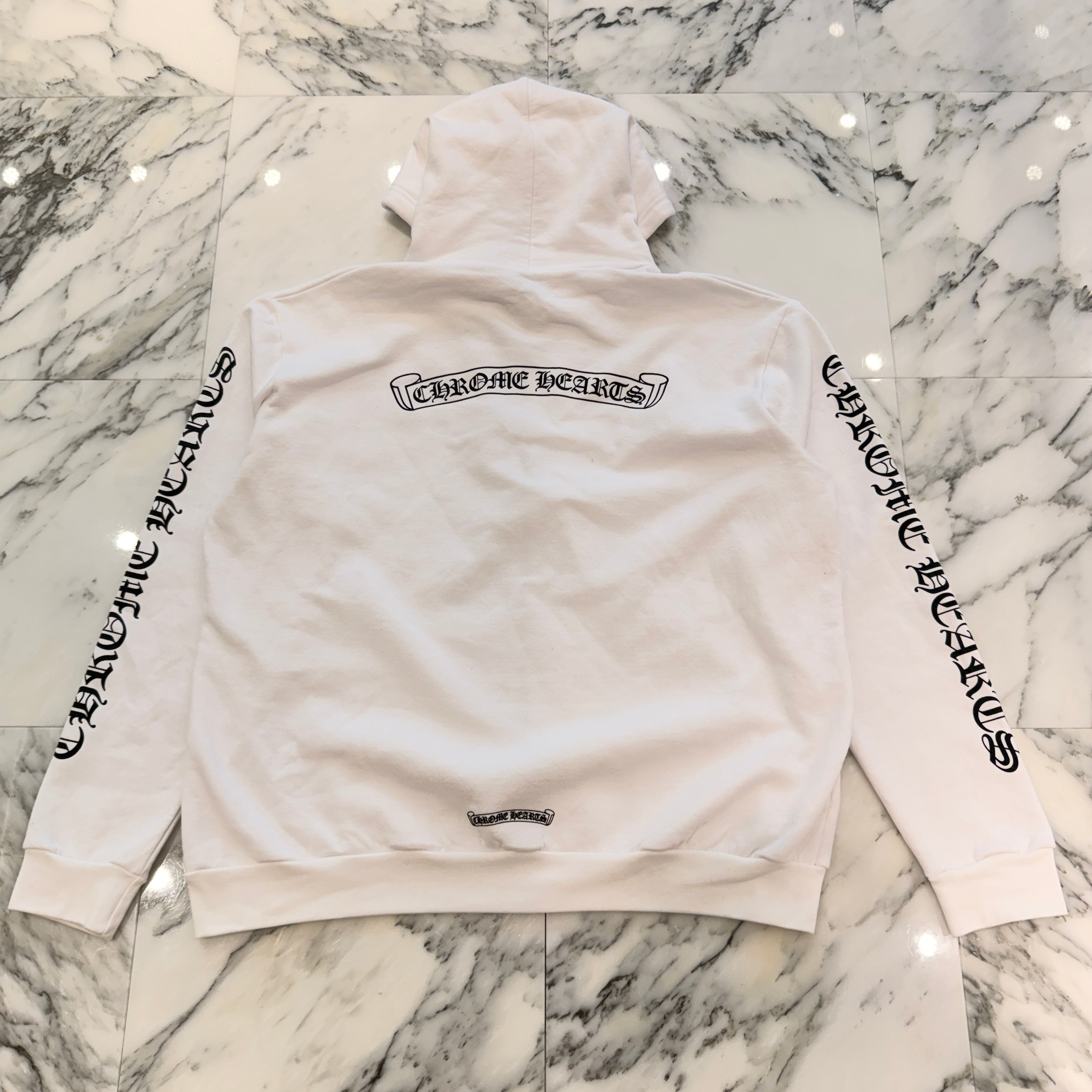 CHROME HEARTS Back Scroll Label Logo Zip Up Hoodie Size XL クロムハーツ バックスクロールラベルロゴジップアップフーディ サイズXL