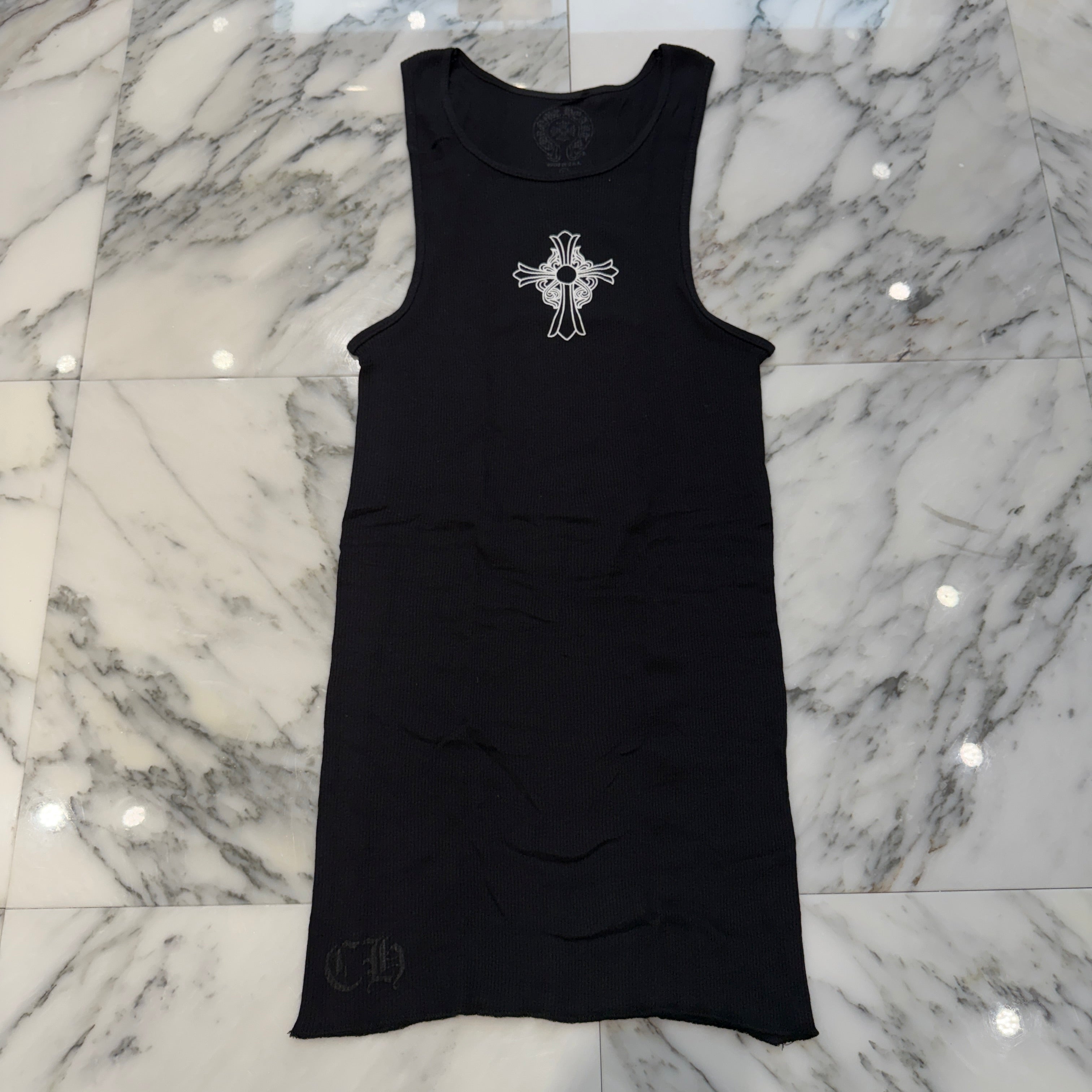 CHROME HEARTS Hairy Cross Rib Tank Top Size L クロムハーツ ヘイリークロス リブ タンクトップ サイズL