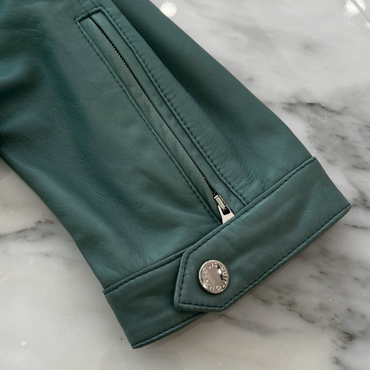 LOUIS VUITTON 2015SS Sheepskin Double Rider Leather Jacket H7L06EKR5 Size 44 ルイヴィトン シープスキン ダブルライダース レザージャケット サイズ44