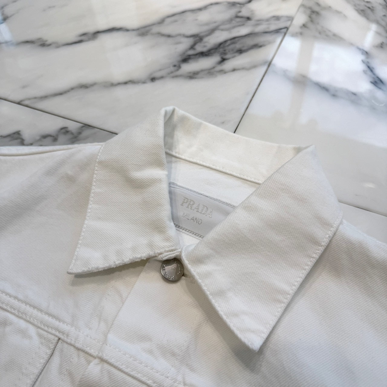 PRADA 2023SS Triangle Logo Plate Denim Jacket GEB227 S231 12PA Size S プラダ トライアングルロゴプレート デニムジャケット サイズS