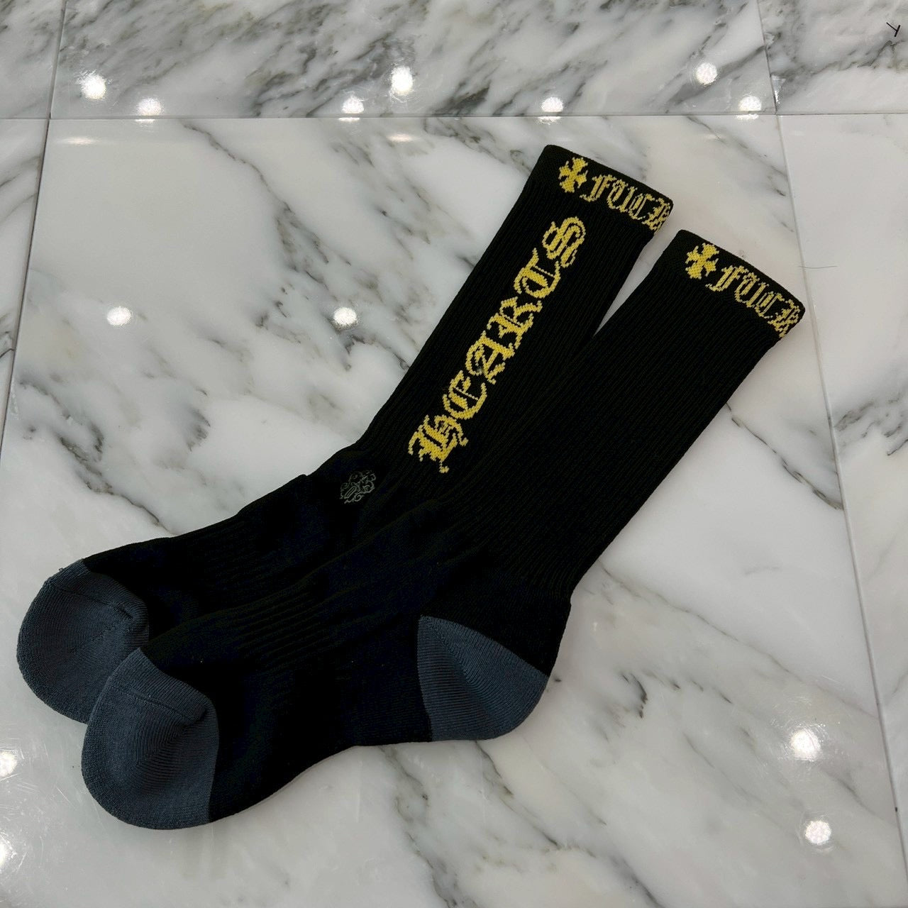 CHROME HEARTS Vine Dagger Embroidery Fuck You Socks Size 22.5-24.5