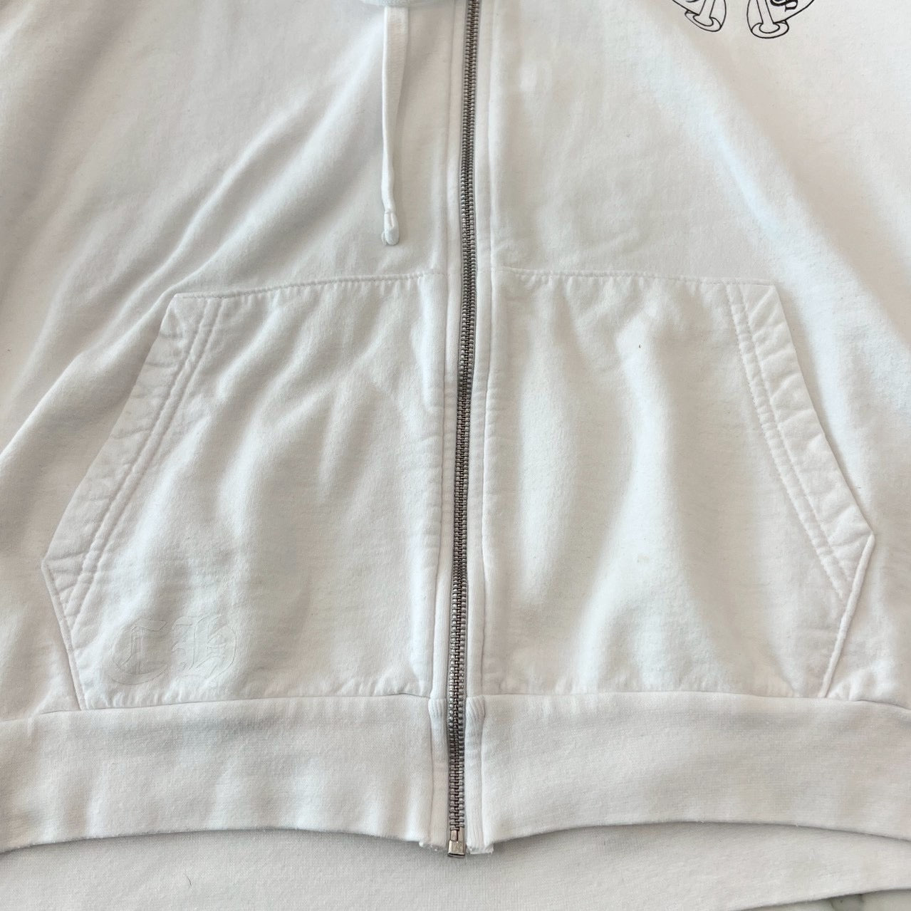 CHROME HEARTS Floral Cross Horseshoe Zip Up Hoodie Size L クロムハーツ フローラルクロス ホースシュー ジップアップフーディ サイズL