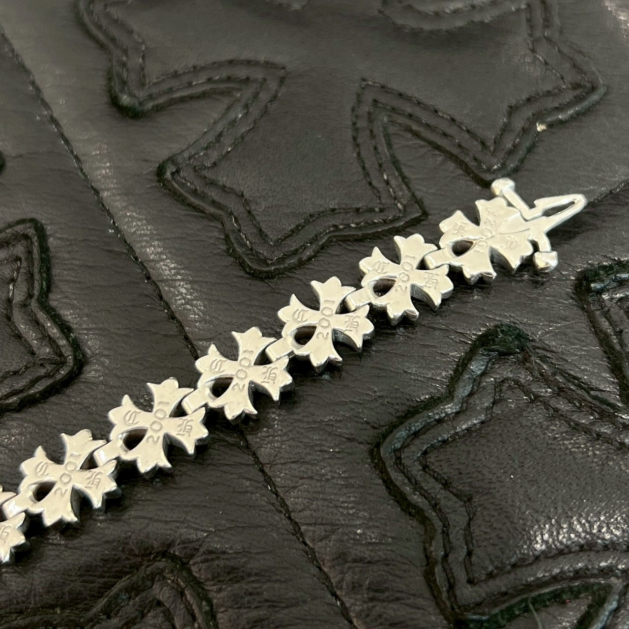 CHROME HEARTS Tiny Plus BRACELET 1 Diamond White Rhodium Coating 19コマ クロムハーツ タイニープラス ブレスレット 1ダイヤモンド ホワイトロジウムコーティング 19コマ