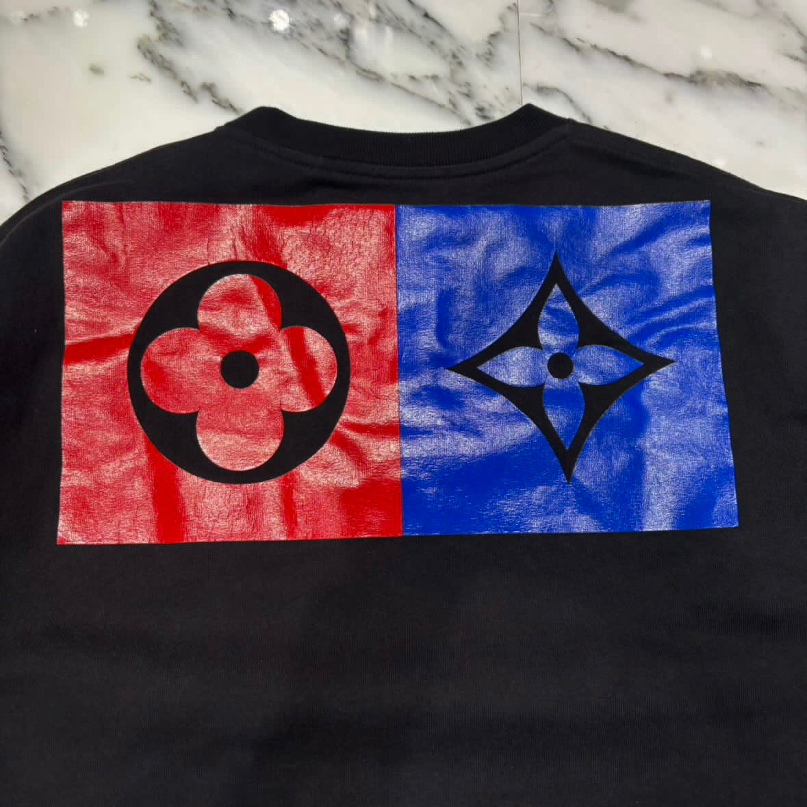 LOUIS VUITTON 2019AW Virgil Abloh Back Flower Print NPL Size M ルイヴィトン ヴァージルアブロー バックフラワープリントTシャツ サイズM