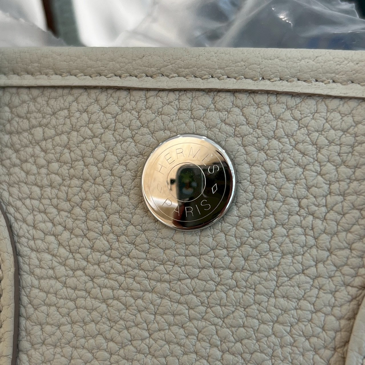 HERMES Néogarden Party TTPM "Béton" Leather Hand Bag K刻印 エルメス ネオガーデンパーティ TTPM "ベトン" レザーハンドバッグ K刻印