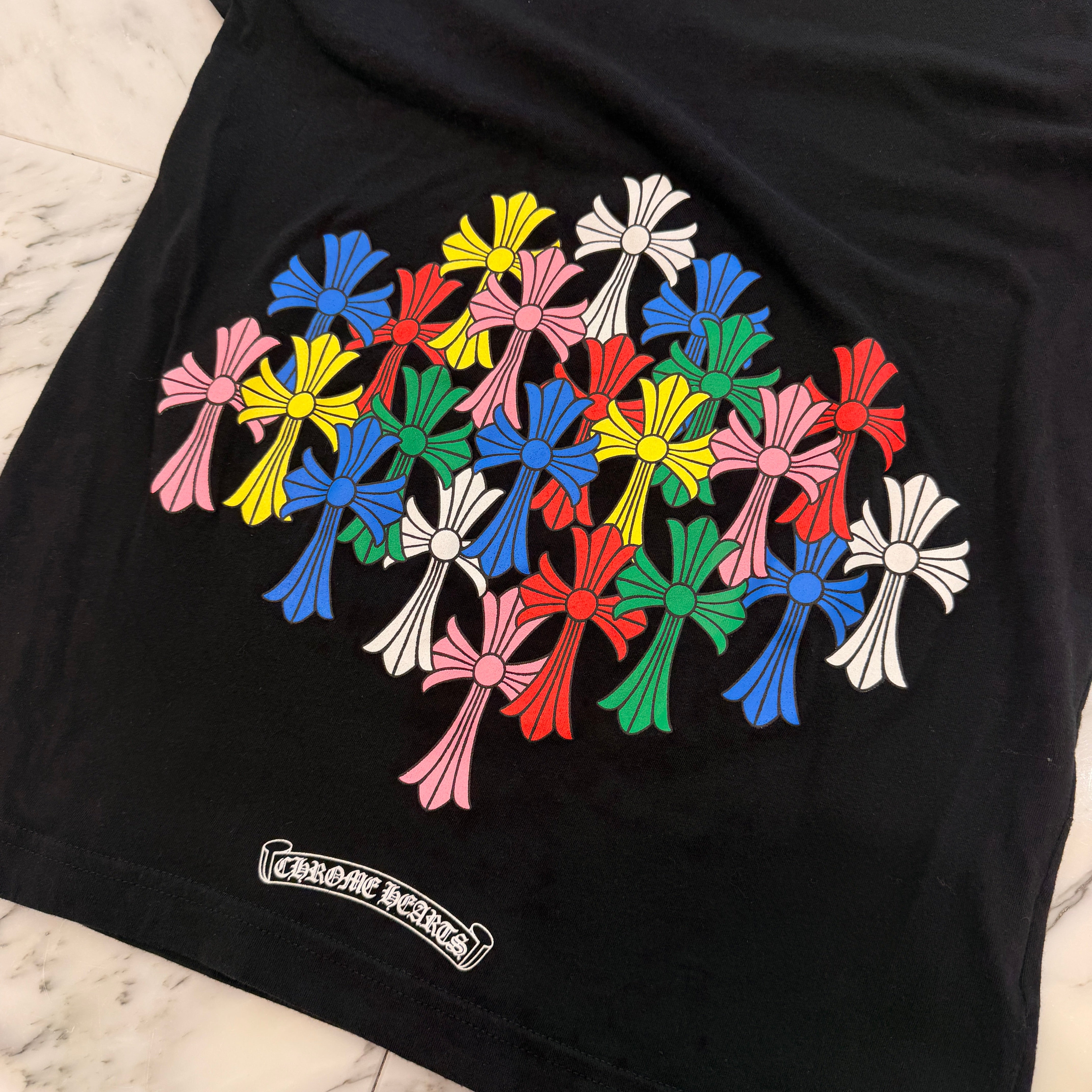 CHROME HEARTS MLTCOL CEM CRS Tee Size S クロムハーツ マルチカラー セメタリークロス Tシャツ サイズS