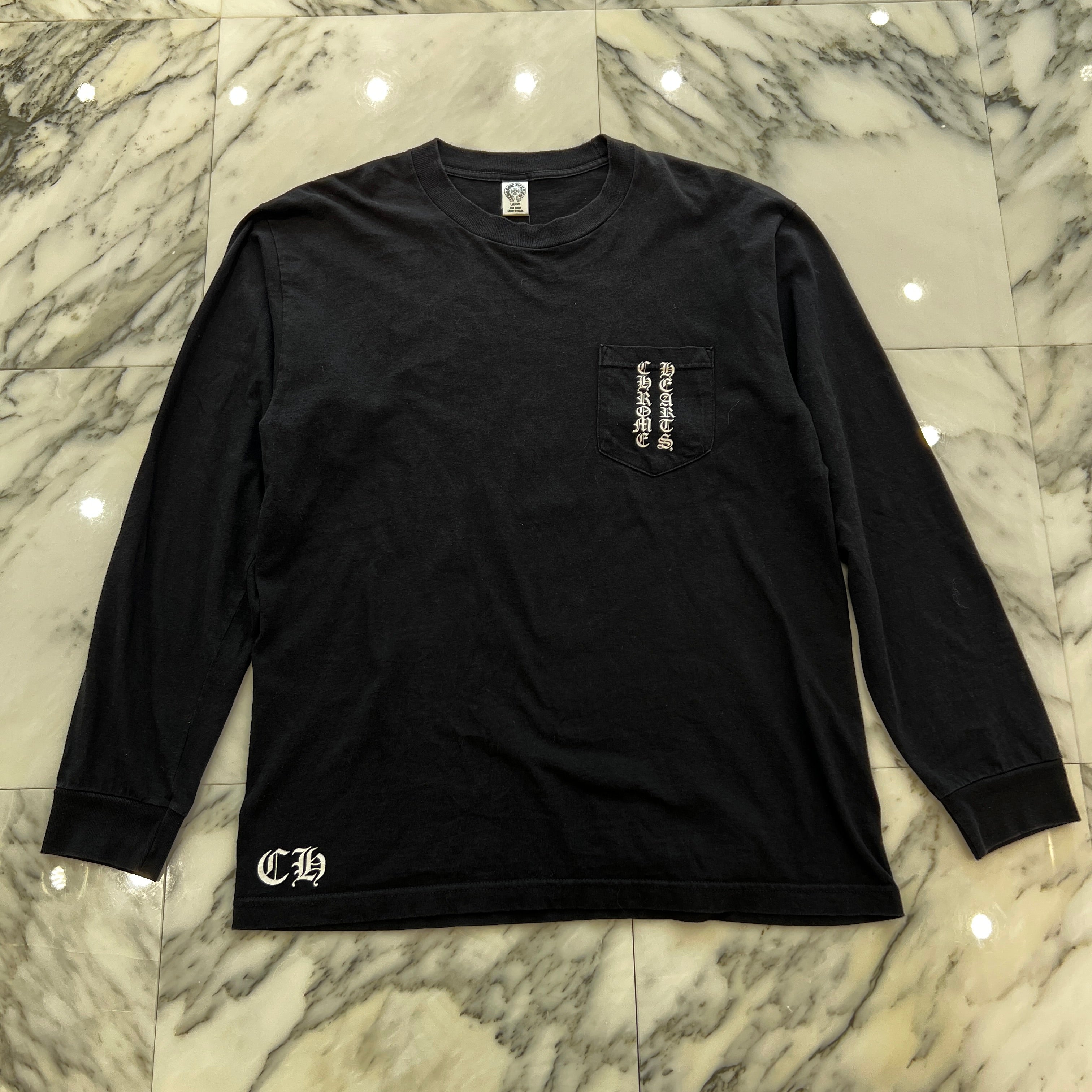 CHROME HEARTS Vertical Logo RS3 Cross Long Sleeve Tee Size L クロムハーツ ヴァーティカルロゴ RS3 クロス ロングスリーブTシャツ サイズL