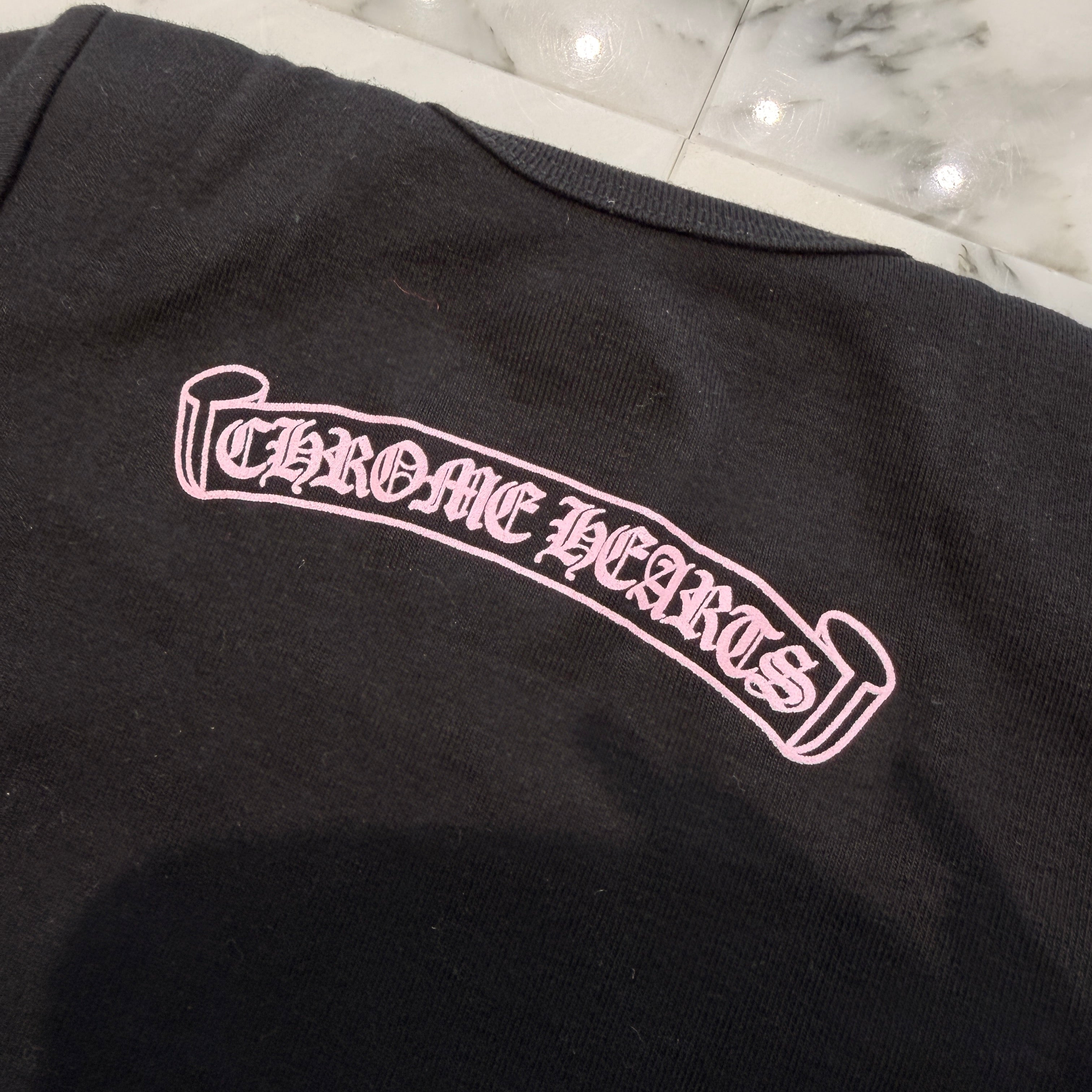 CHROME HEARTS Pink Back Scroll Short Sleeve Rompers Size 12months クロムハーツ ピンクバックスクロール半袖ロンパース サイズ12months