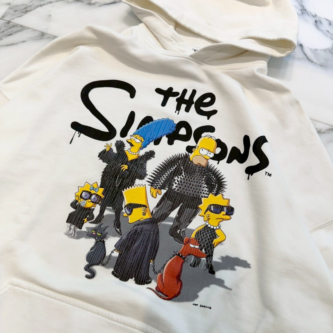 BALENCIAGA x The Simpsons 2021AW Crack Print Pullover Hoodie 675003TLVG89016 Size L バレンシアガ×ザ シンプソンズ クラックプリント プルオーバーフーディー サイズL
